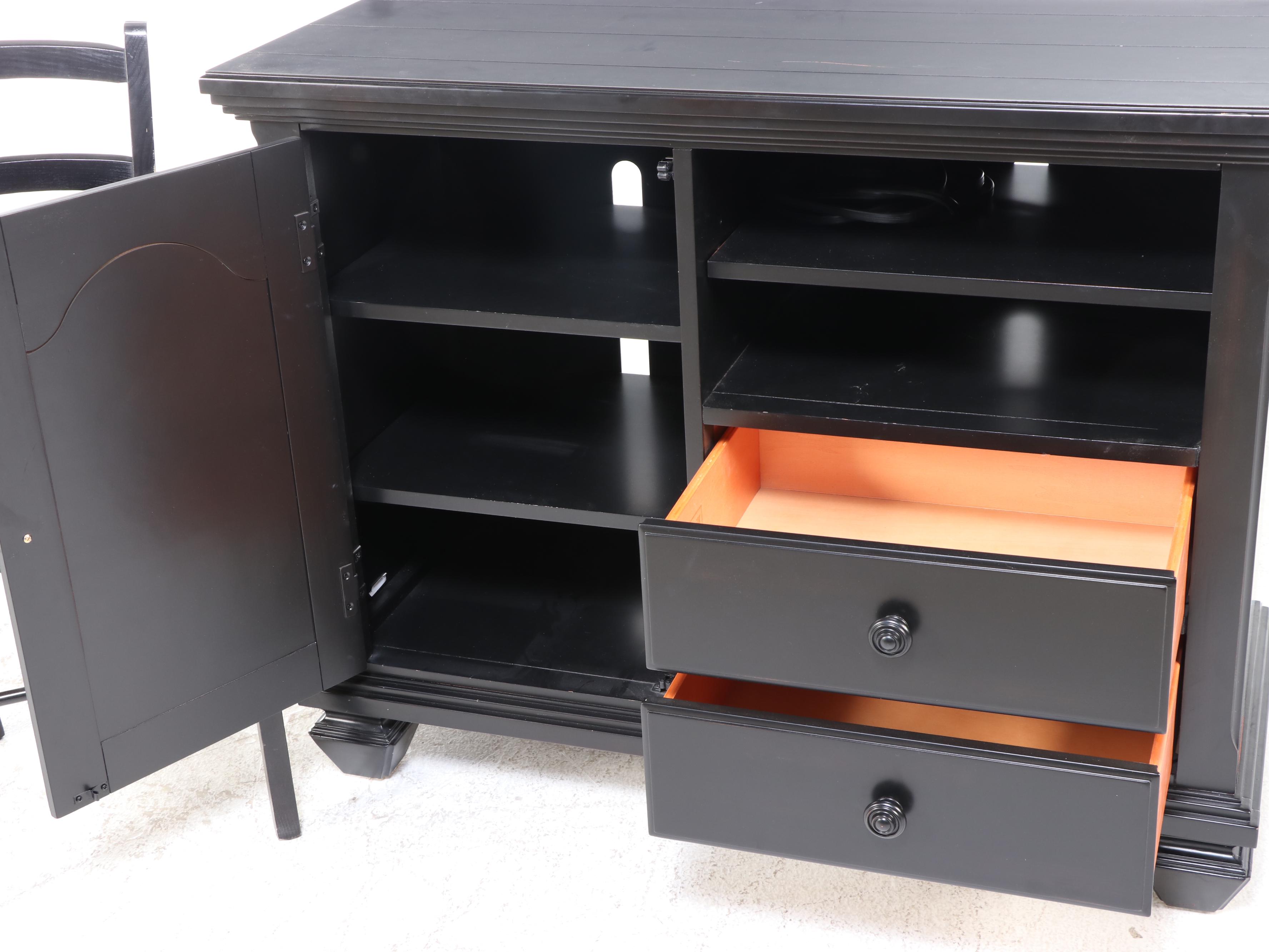 Shaker Style Entertainment with Ladderback Chair EBTH