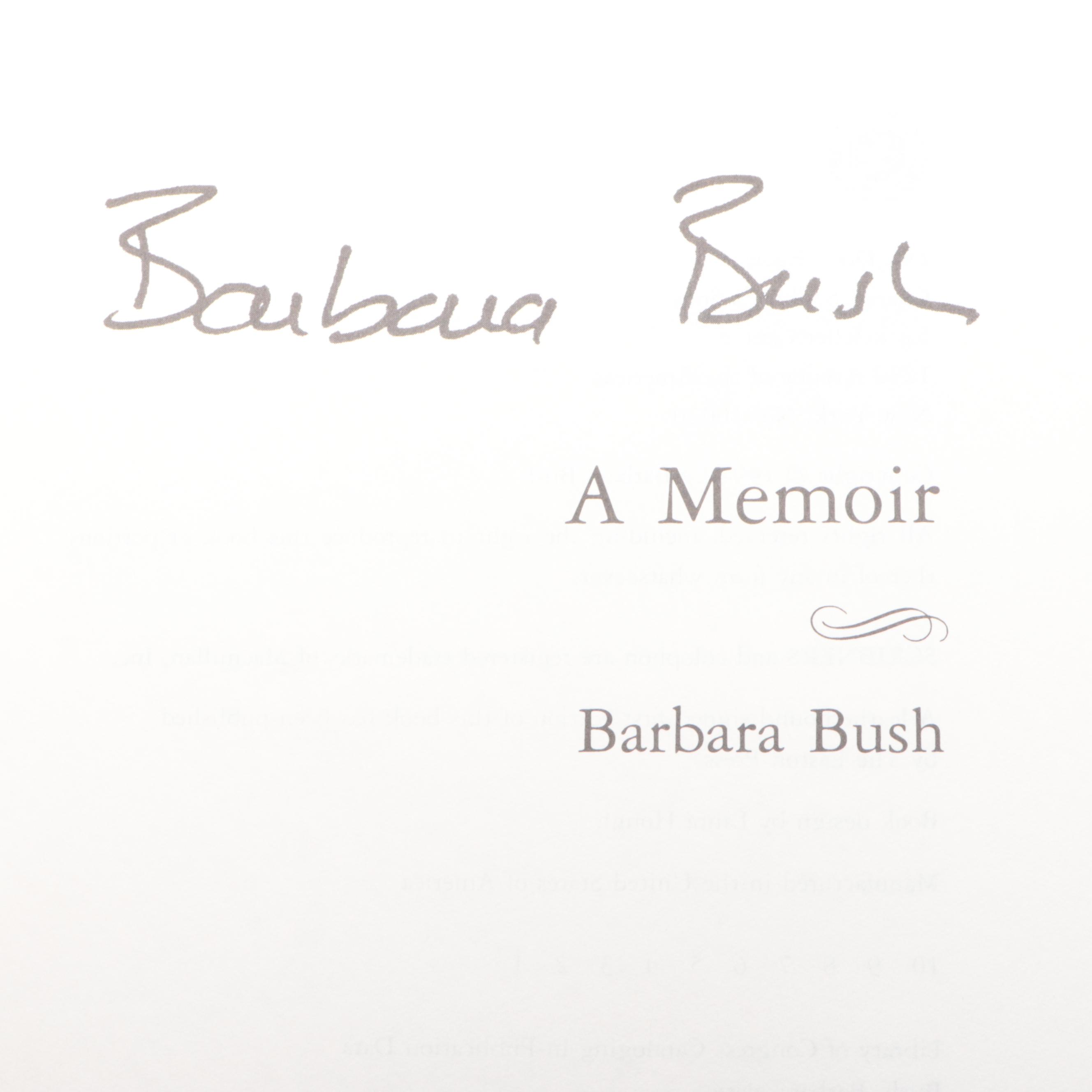 First Edition "Barbara Bush: A Memoir" by Barbara Bush, 1994