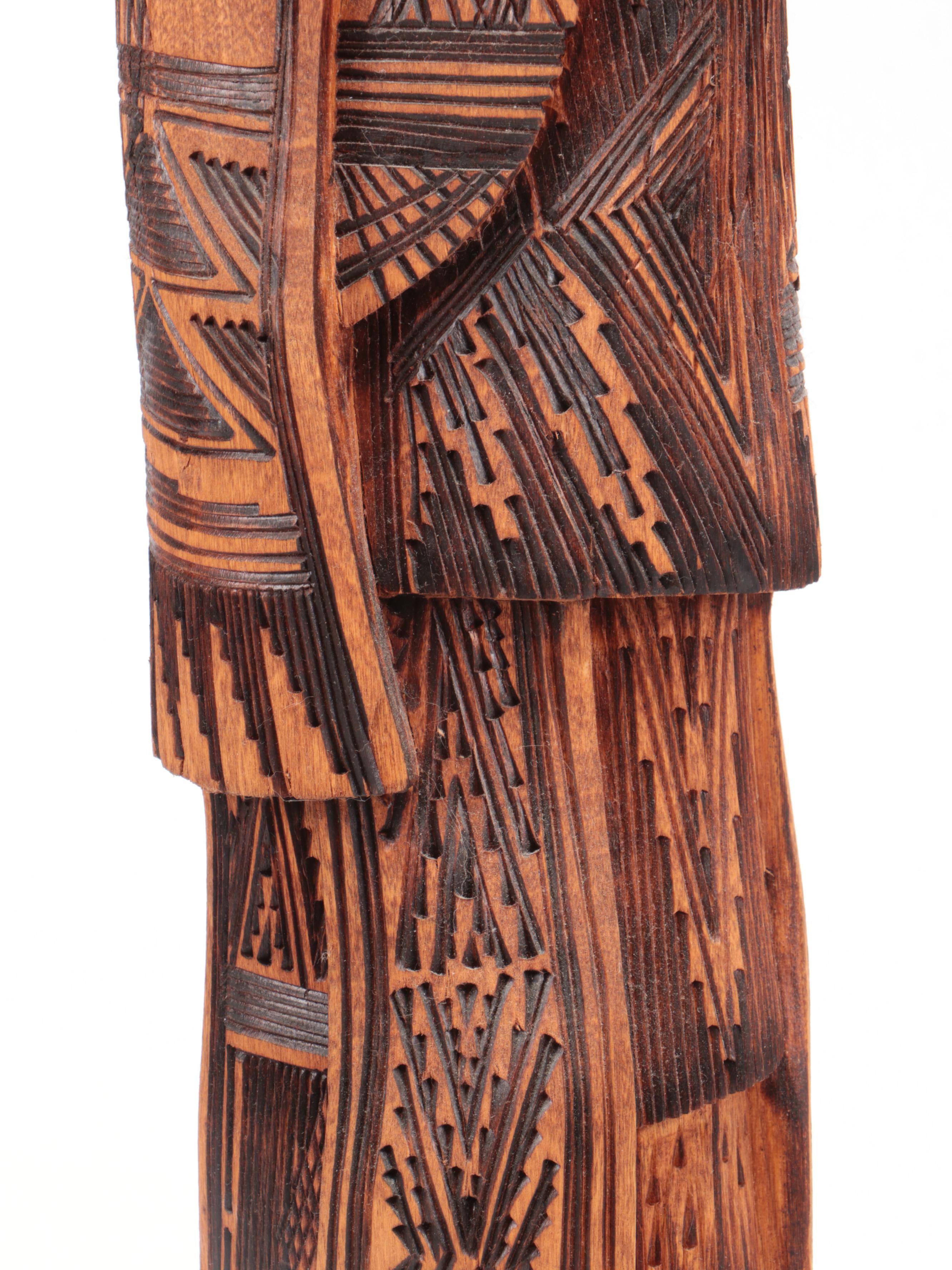 Jerrold Guy Navajo Dine Carved Pyrography Wood Kachina, Late 20th/Early 21st C