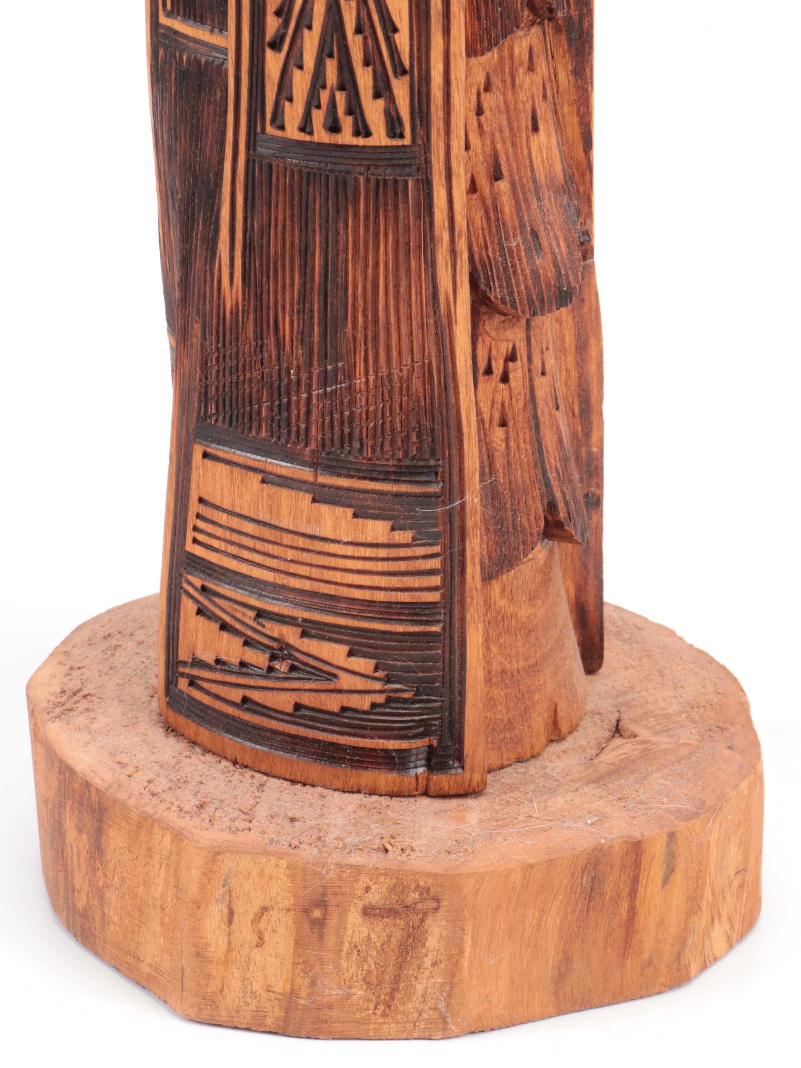 Jerrold Guy Navajo Dine Carved Pyrography Wood Kachina, Late 20th/Early 21st C