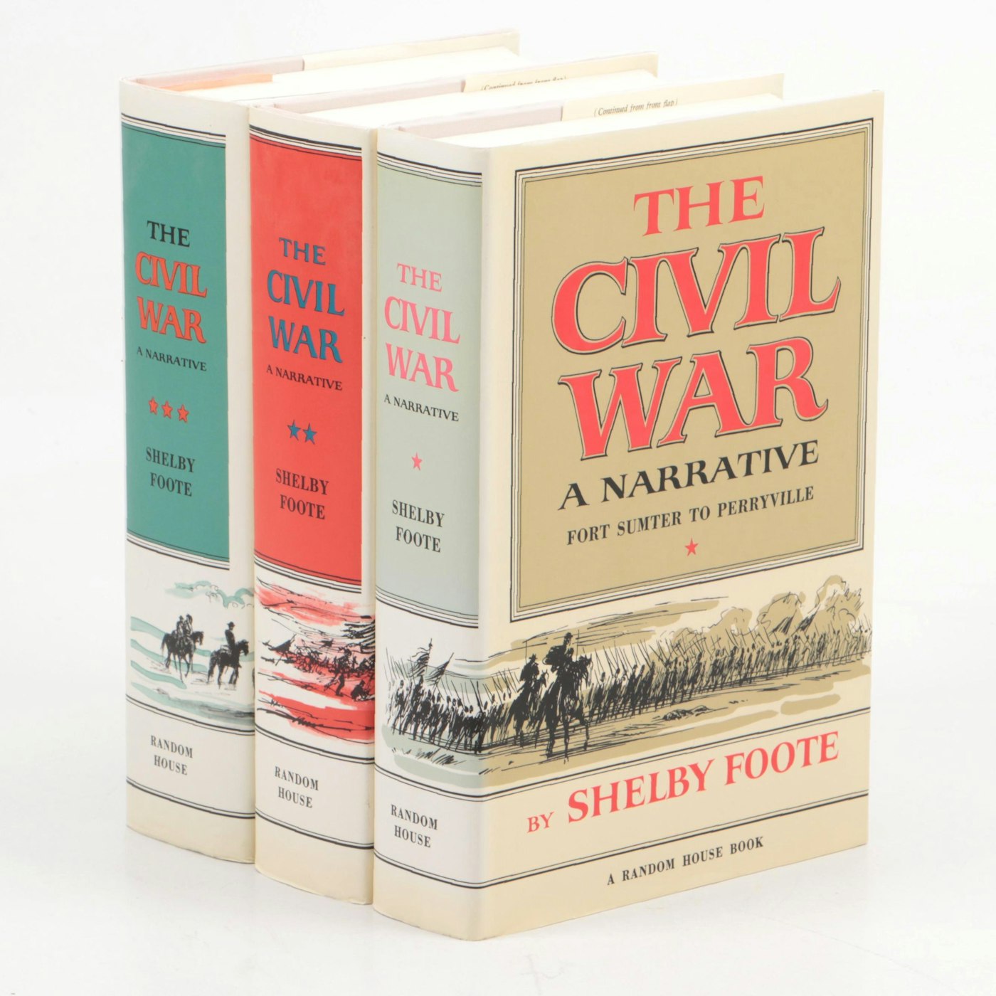 Book Club Edition "The Civil War A Narrative" ThreeVolume Set by