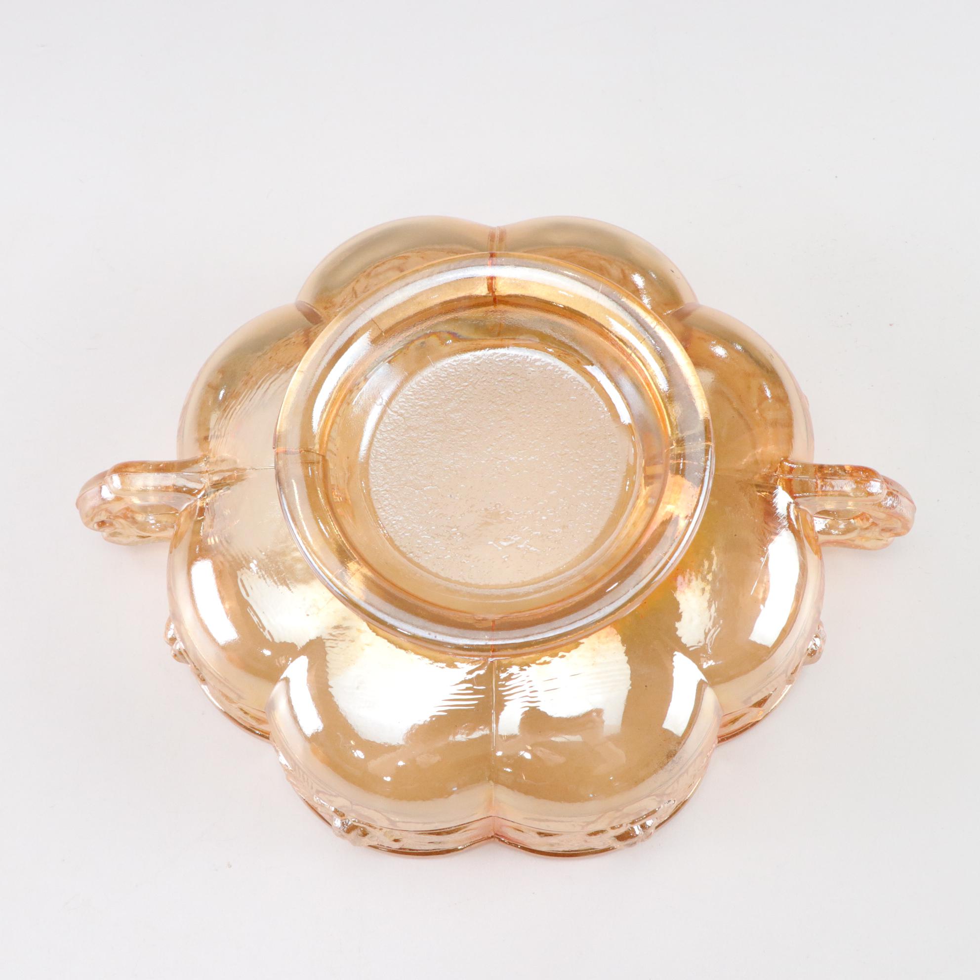 Imperial Carnival "Lustre Rose" Lidded Sugar & Jeannette "Aztec Rose" Bowl