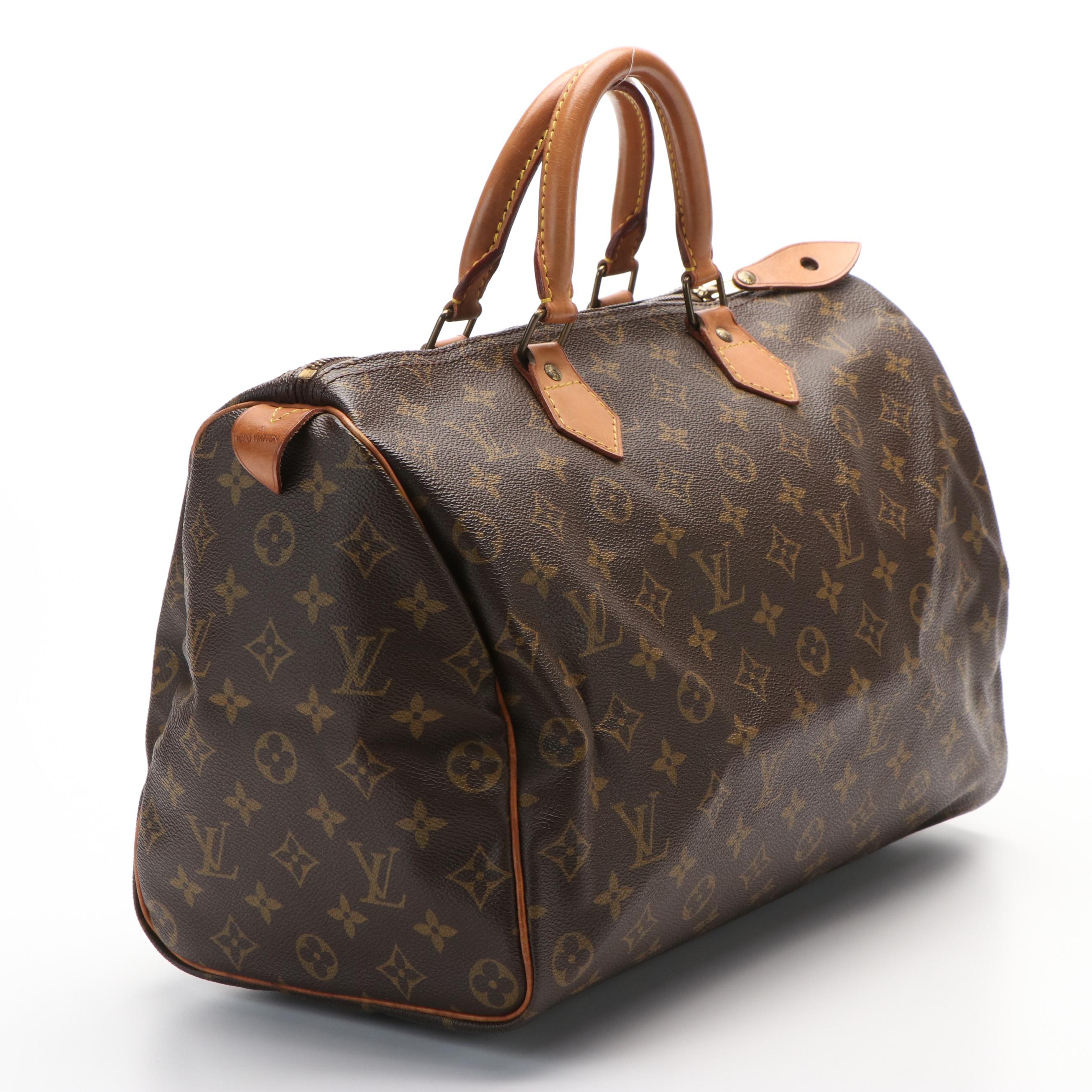 Louis Vuitton Speedy 35 Boston Bag in Monogram Canvas and Leather