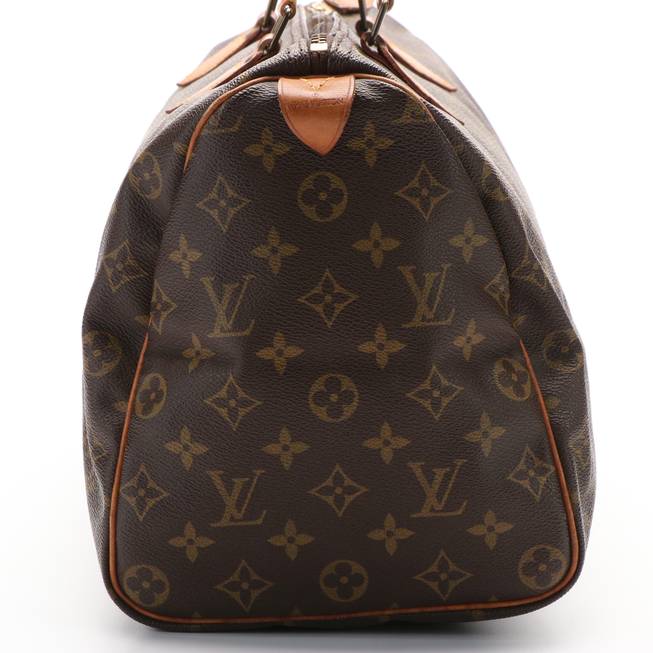 Louis Vuitton Speedy 35 Boston Bag in Monogram Canvas and Leather