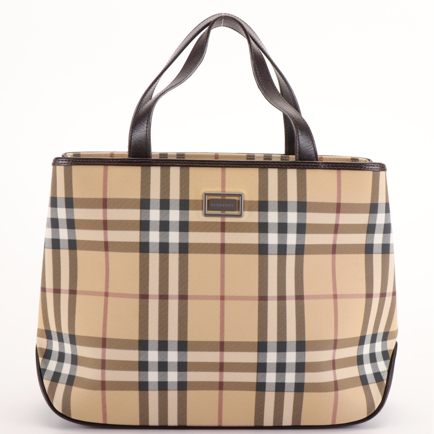 Burberry House Check Canvas Tote Bag