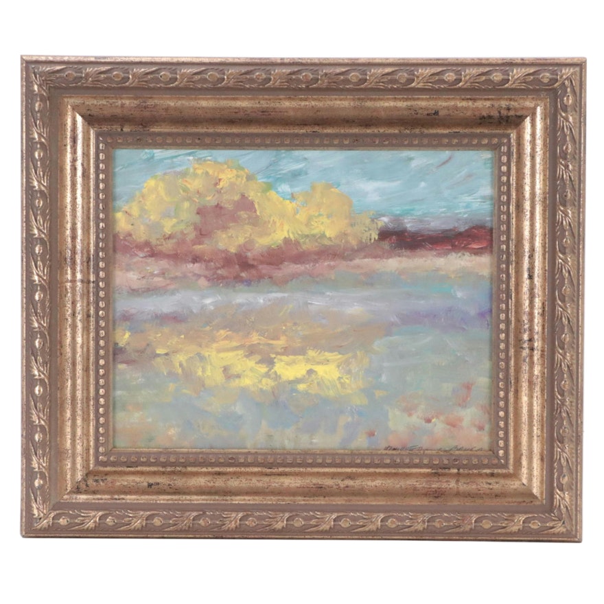 Robert Riddle Baker Acrylic Painting "Spring Reflections," 2022