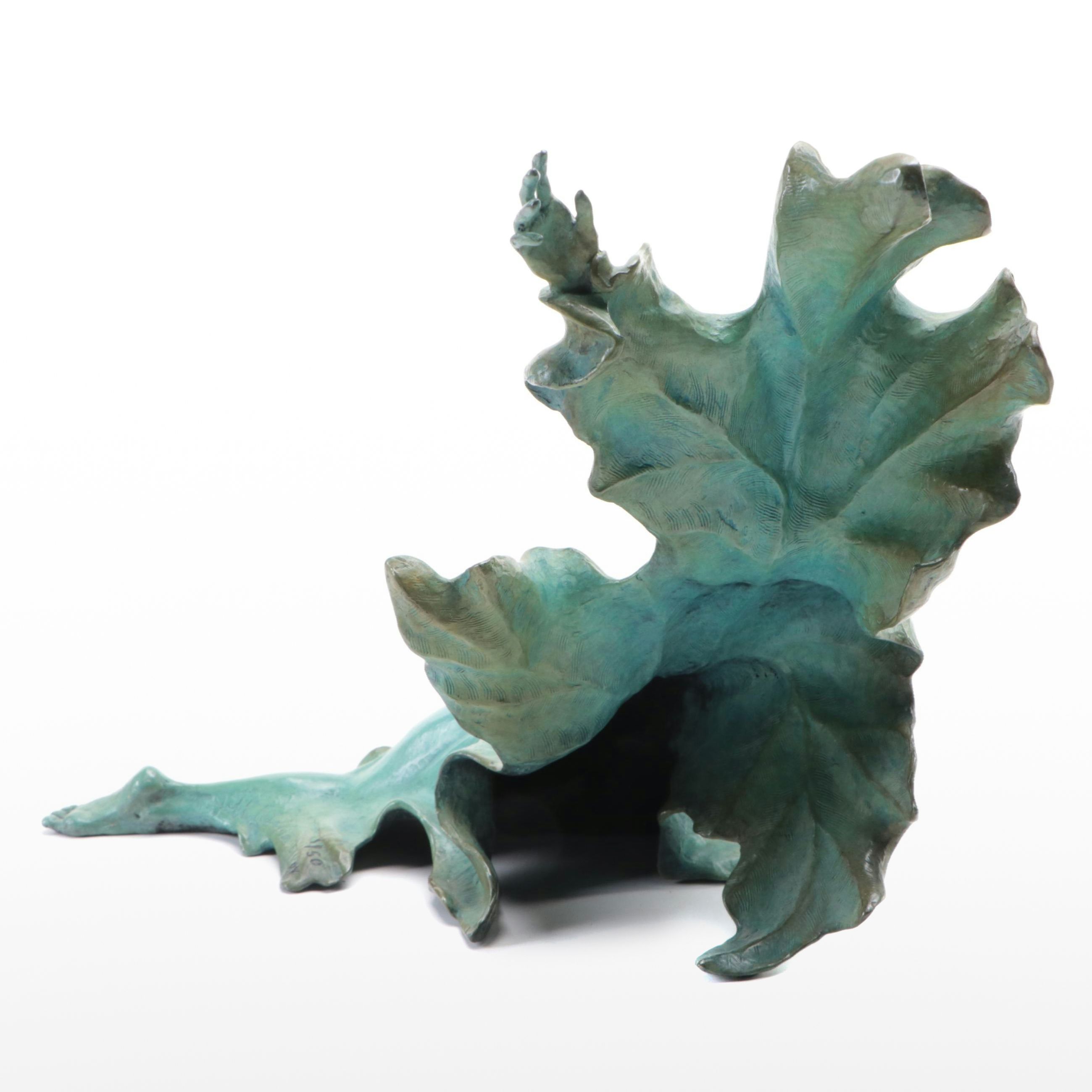Jeff Adams Bronze Sculpture "A New Leaf"