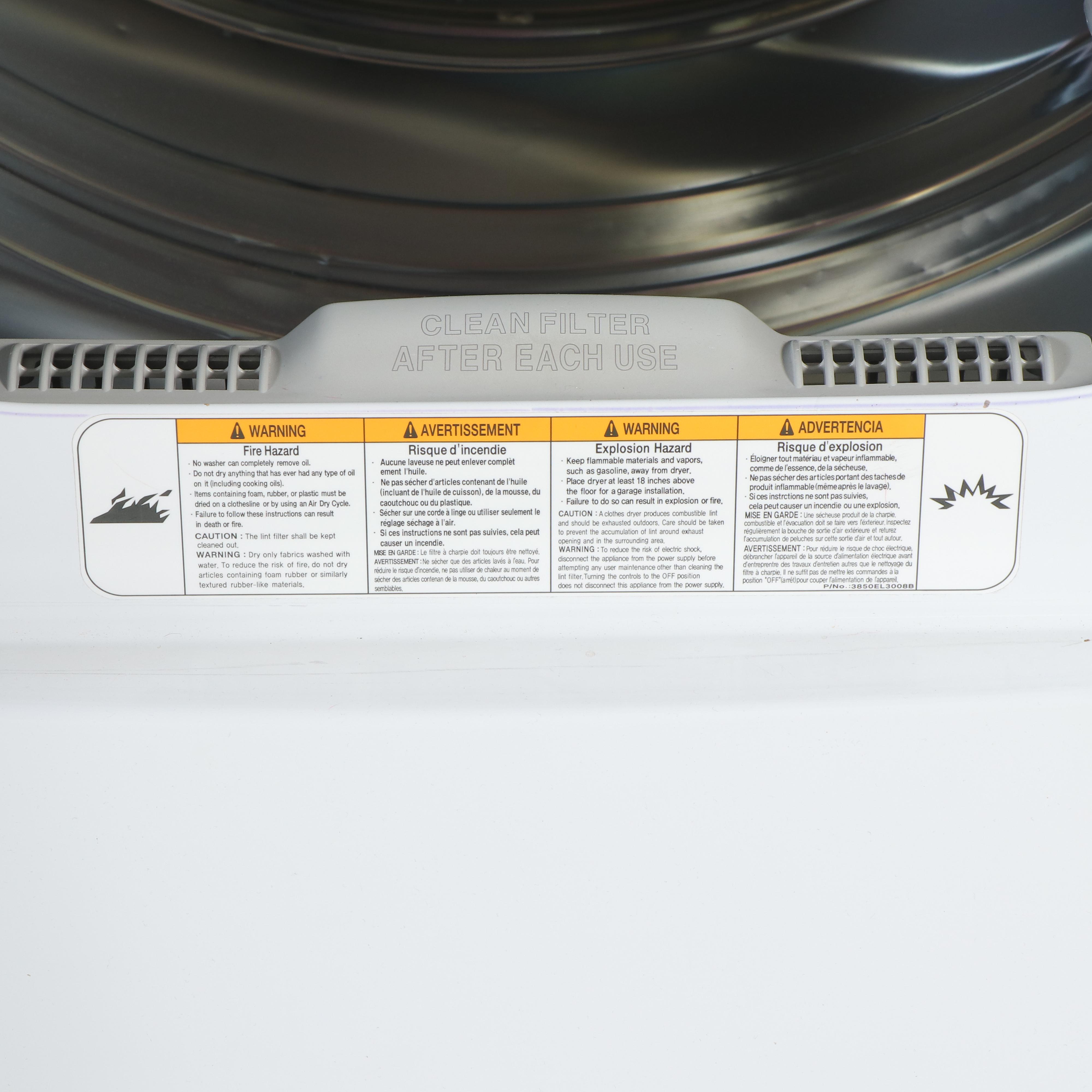 LG DLE5001W 7.3 Cu. Ft. Electric Dryer