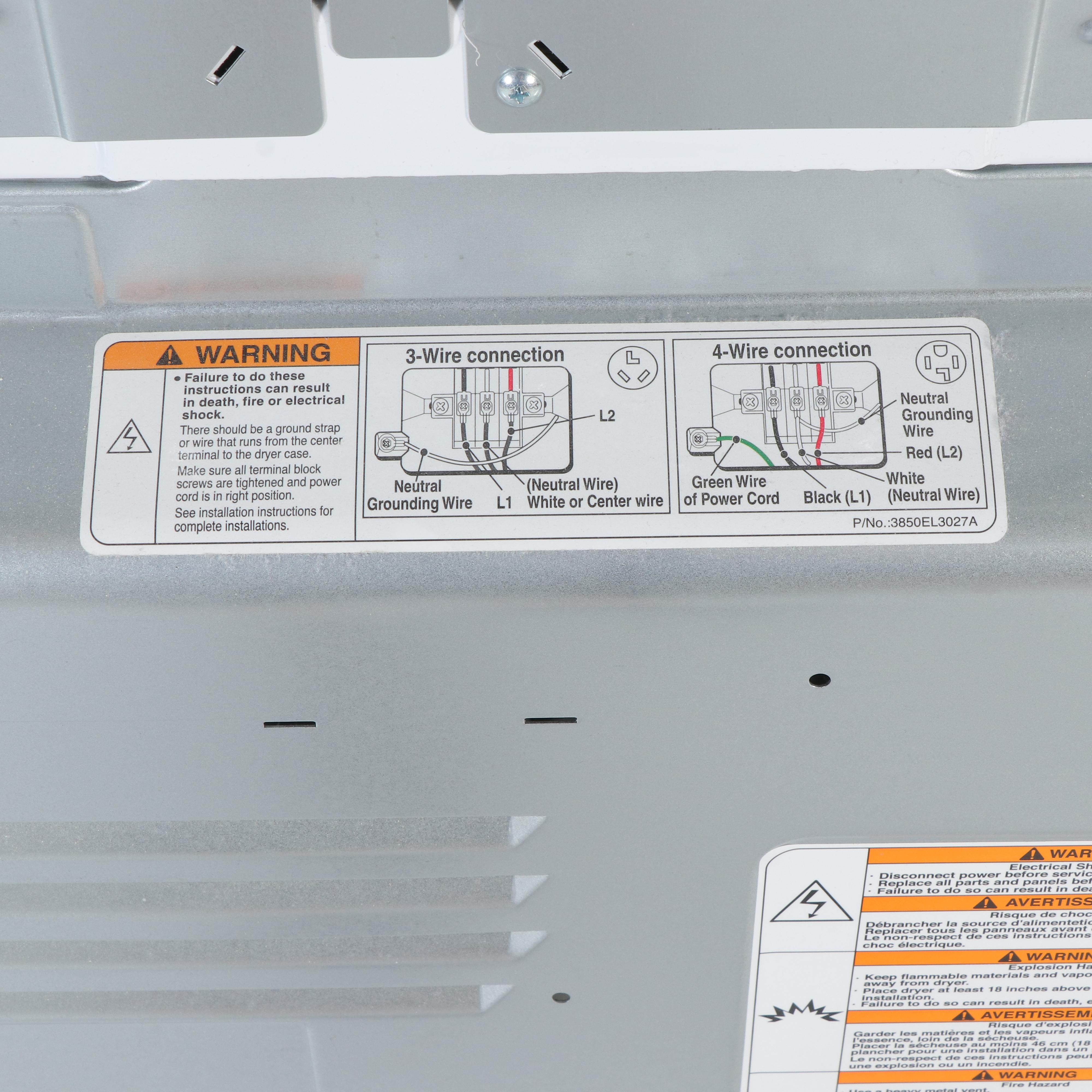 LG DLE5001W 7.3 Cu. Ft. Electric Dryer