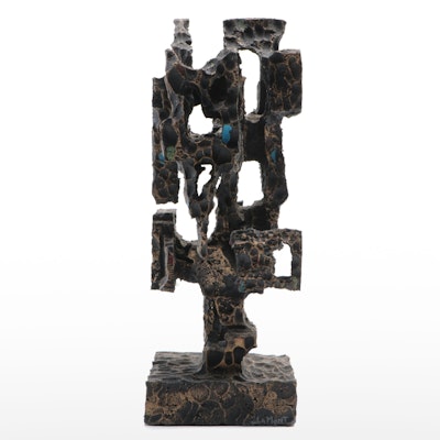 LaMont Cast Metal Brutalist Sculpture