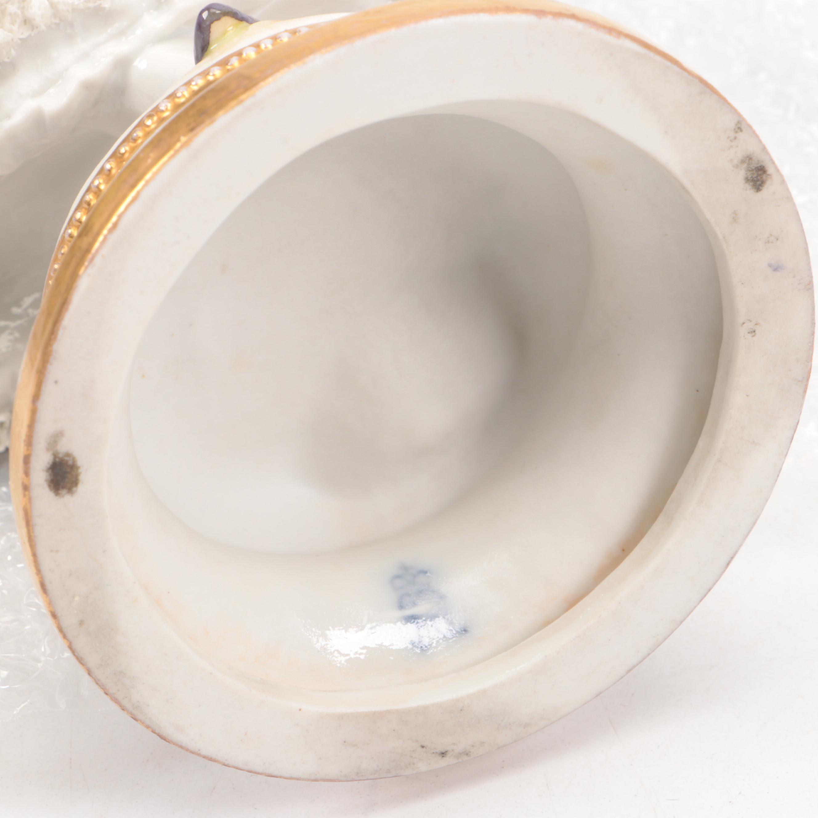 Volkstedt Dresden Lace Porcelain Dancer and Couple Reading Sheet Music Figurines