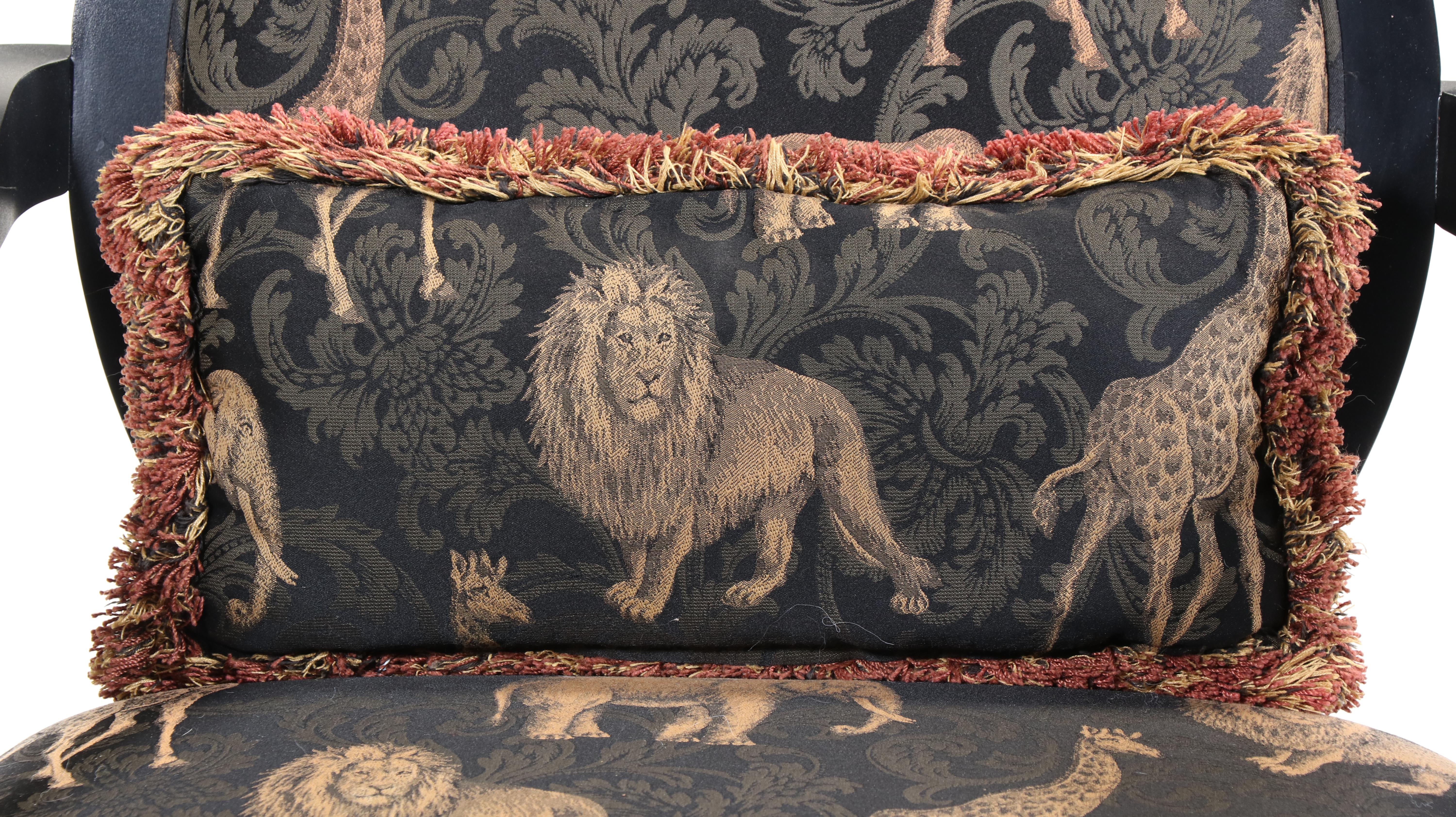 Sam Moore by La-Z-Boy Louis XV Style Ebonized and Custom-Upholstered Fauteuil