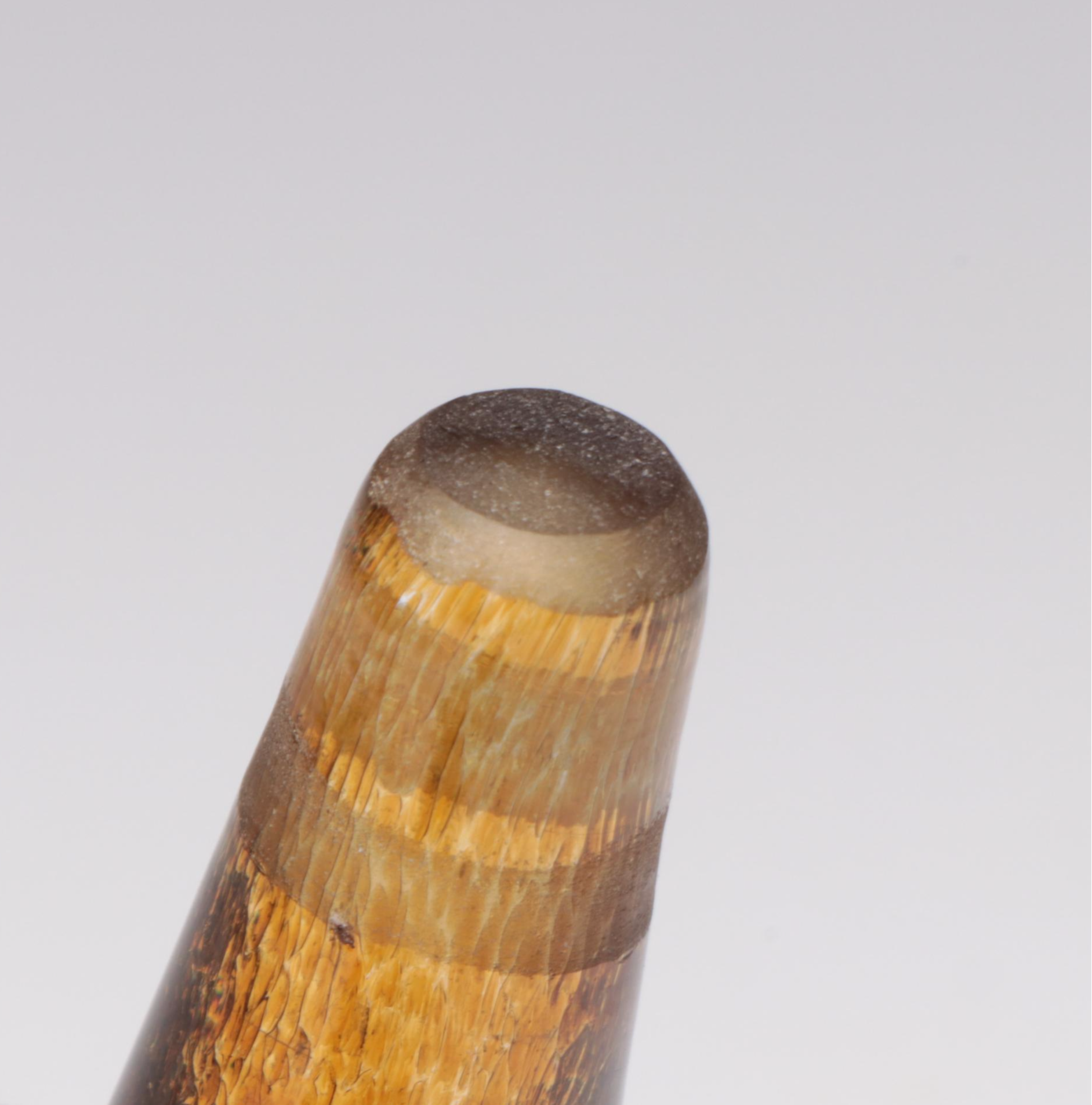 Handmade Blown Art Glass Threaded and Iridescent Stoppered Perfume Bottle