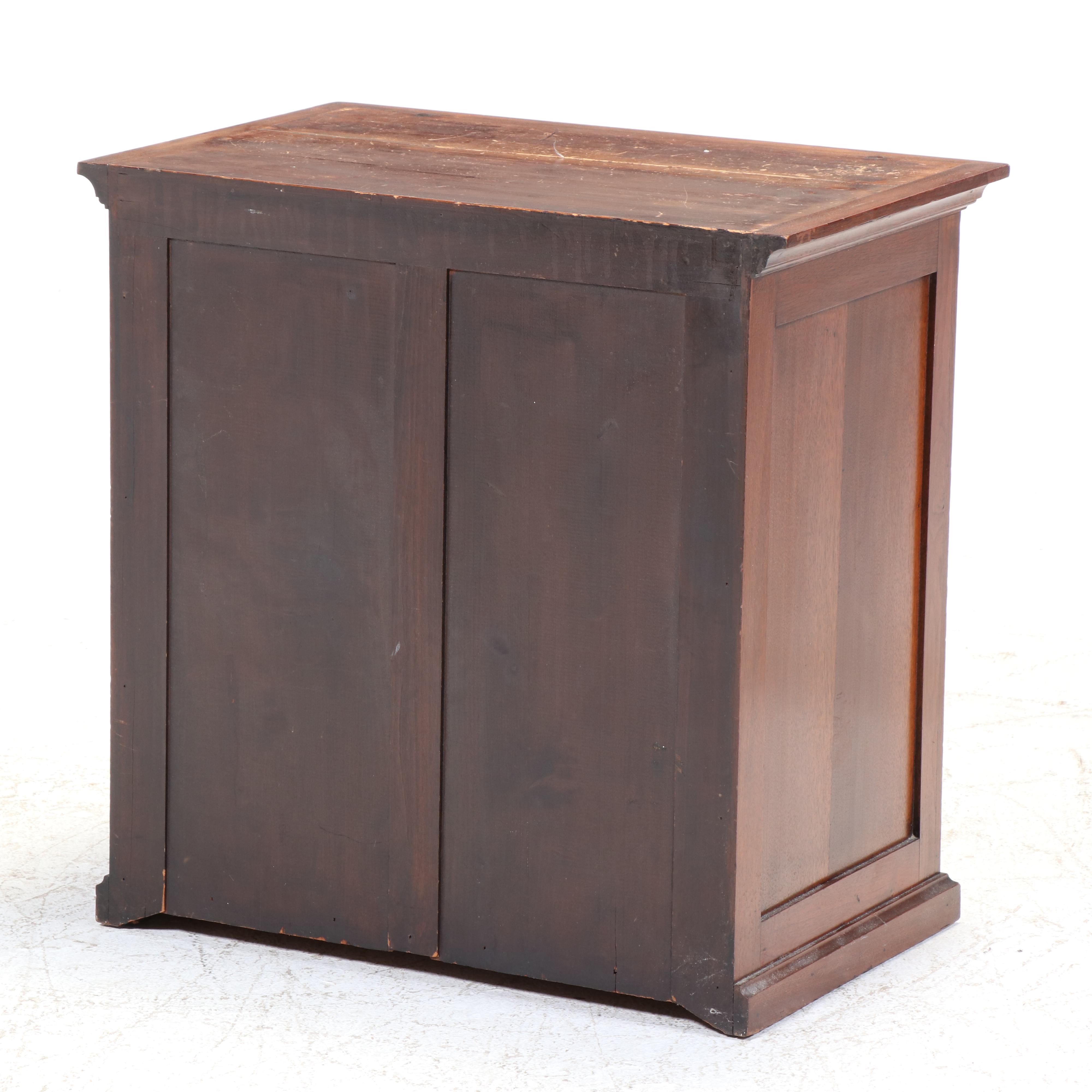 Late Victorian Walnut Table Top Chest of Four Drawers