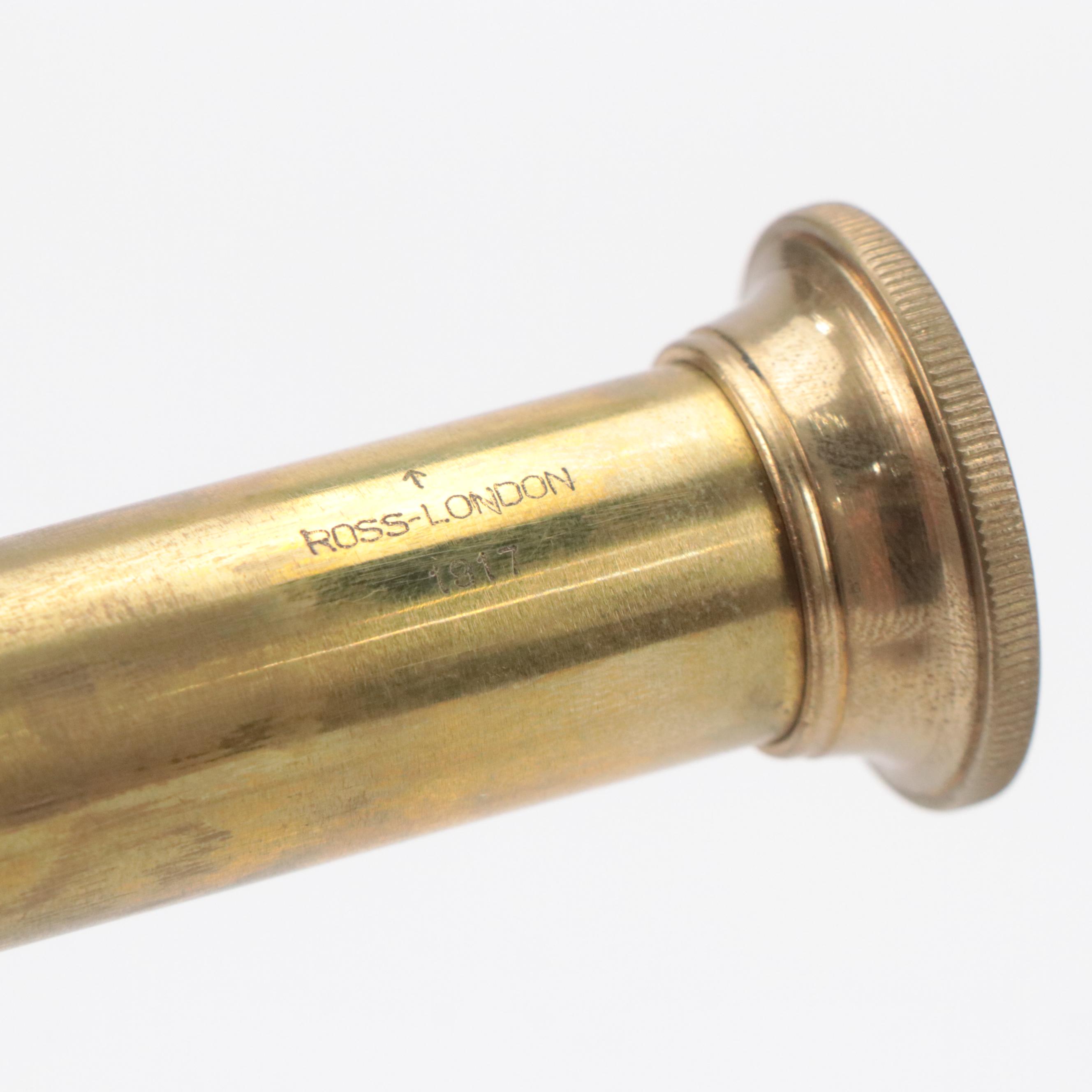 Ross London Wood and Brass Nautical Spyglass with Stanley London Compasses
