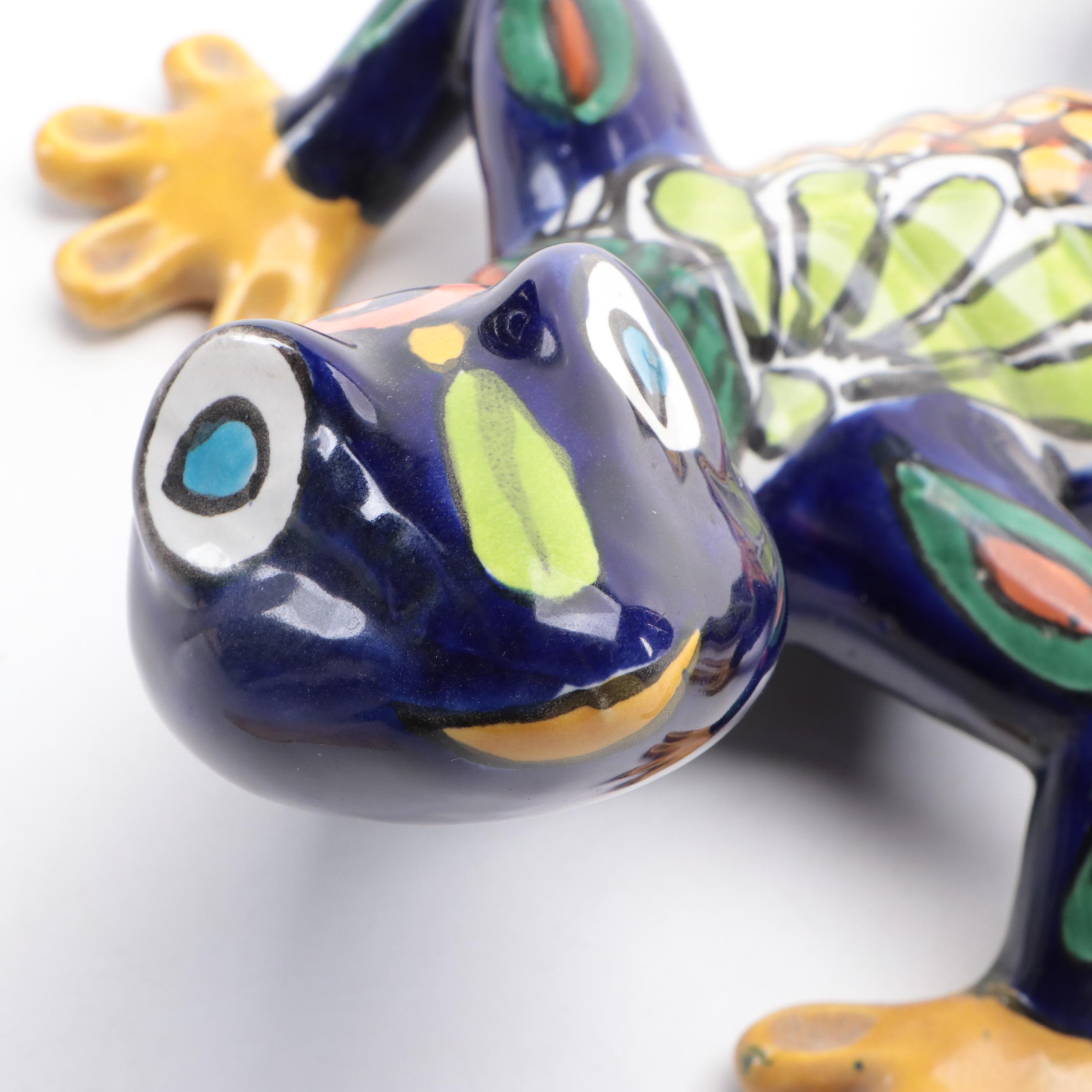 Mexican Talavera Folk Art Pottery Lizard