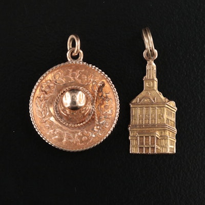 14K Sombrero and "The Homestead" Hot Springs Virginia Charms
