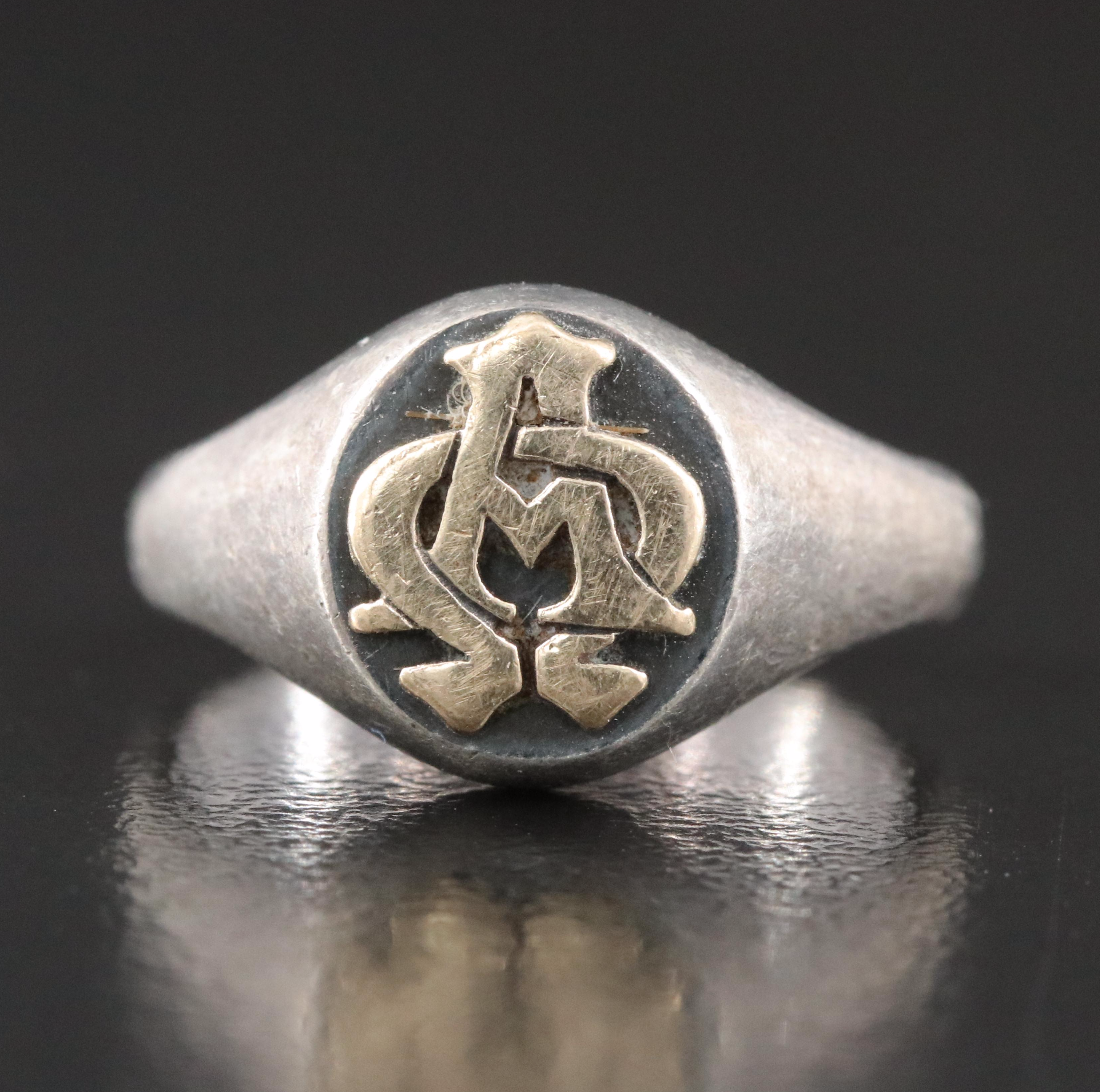 James Avery "Alpha and Omega" Sterling and 14K Insignia Ring