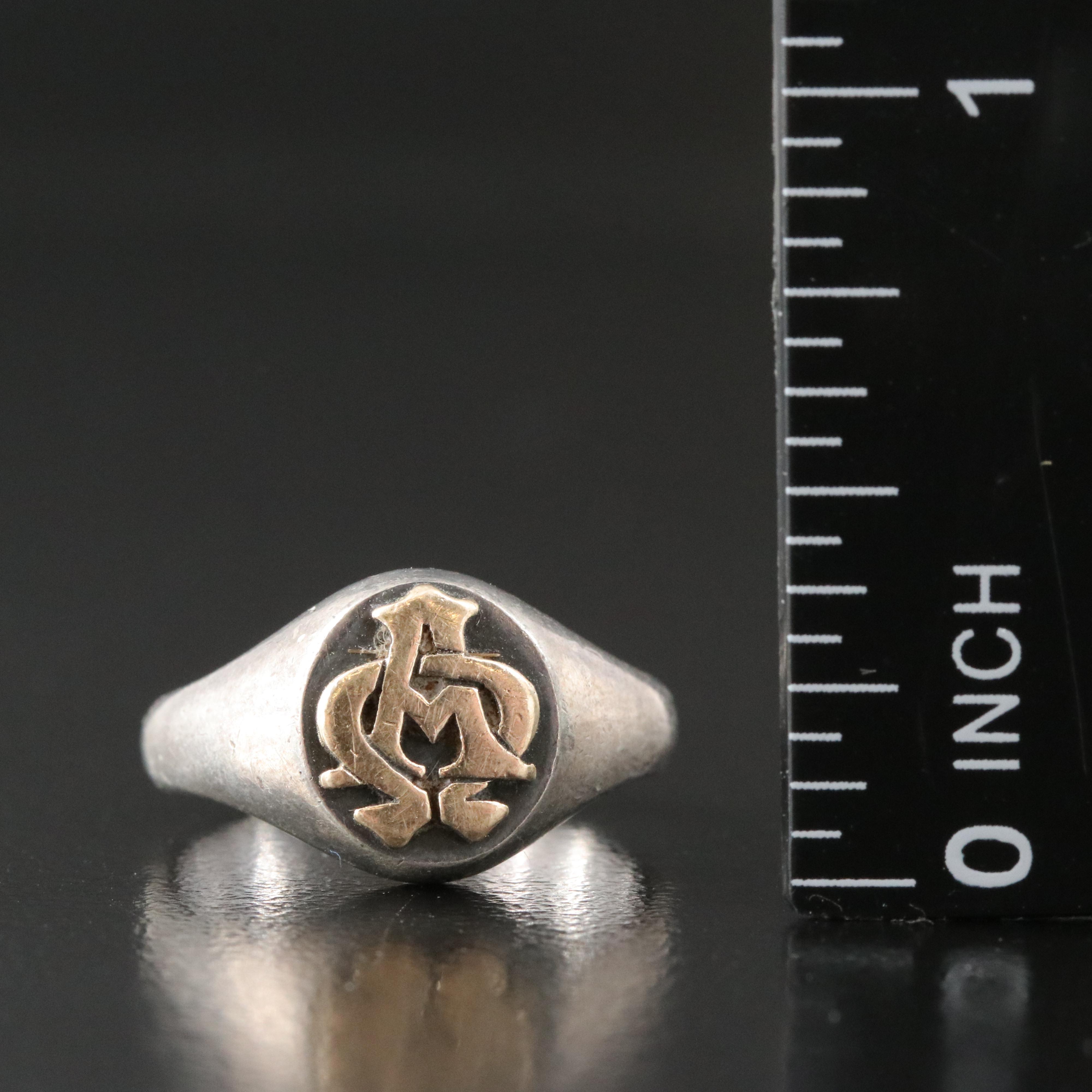 James Avery "Alpha and Omega" Sterling and 14K Insignia Ring