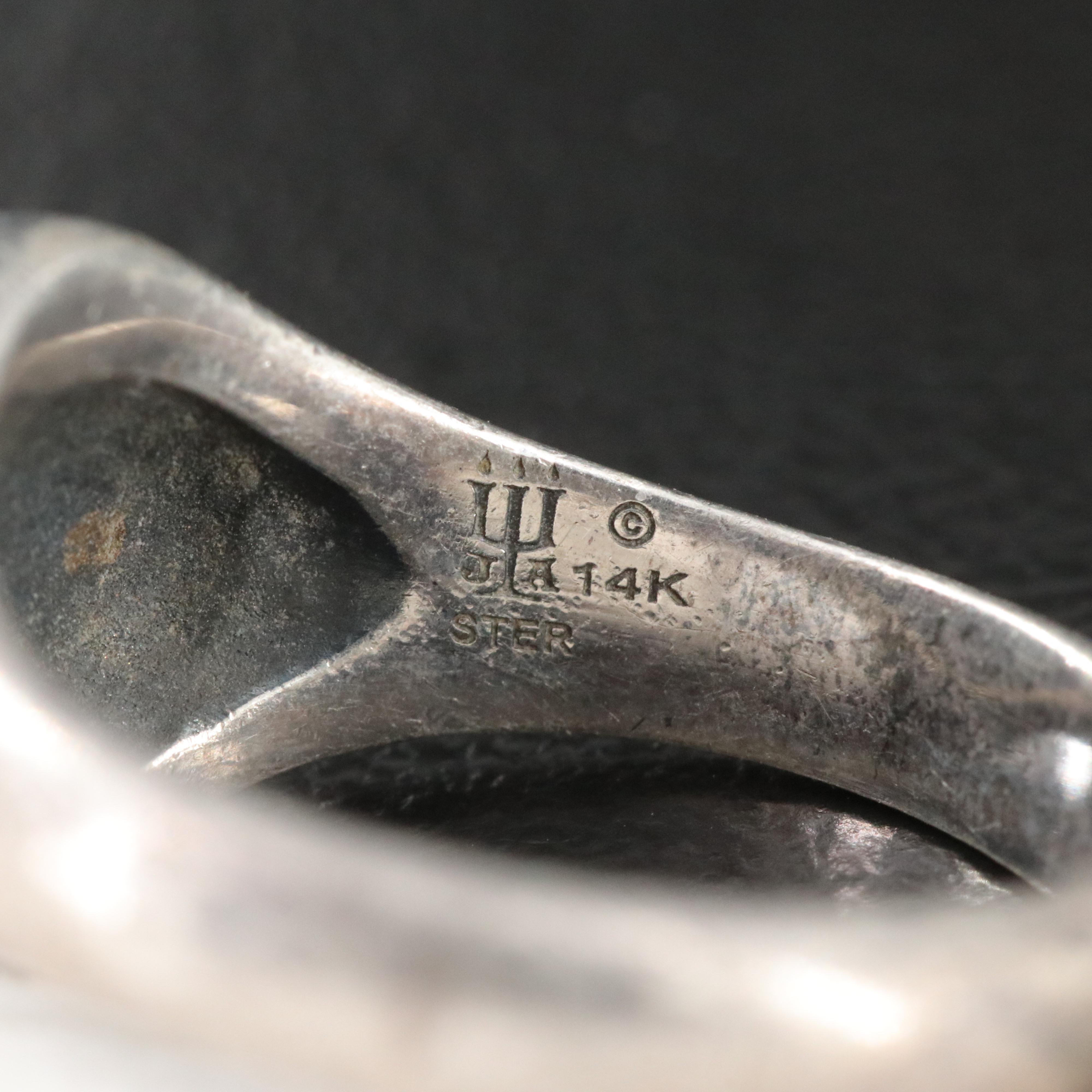 James Avery "Alpha and Omega" Sterling and 14K Insignia Ring