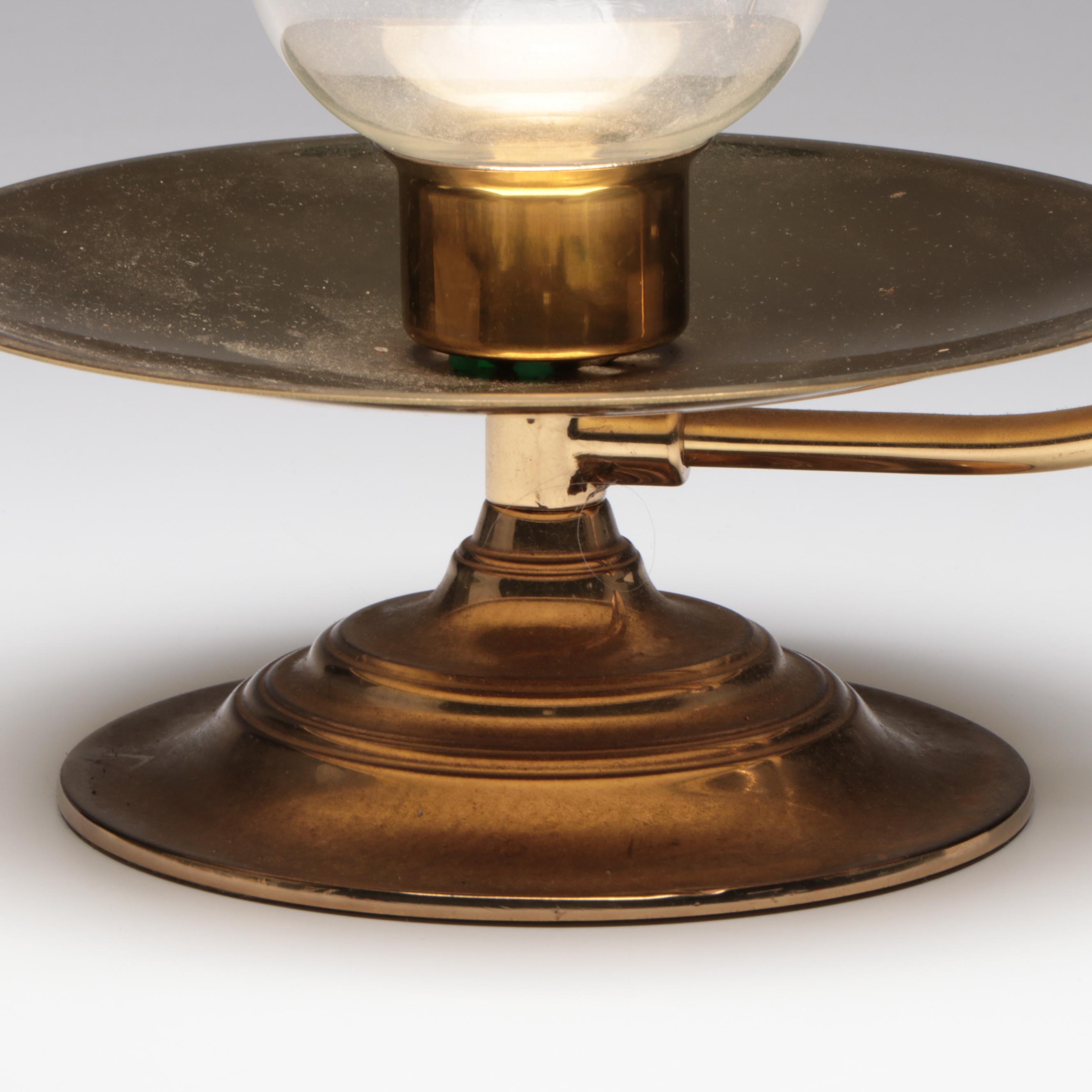 Baldwin Brass with Cut Glass Hurricane Candle Holder