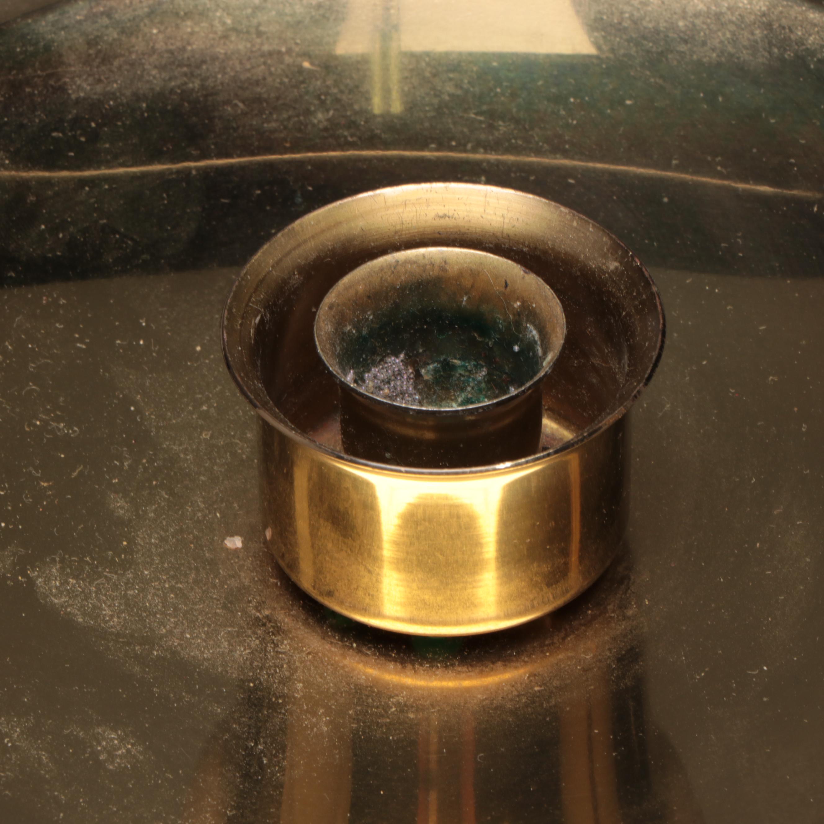 Baldwin Brass with Cut Glass Hurricane Candle Holder