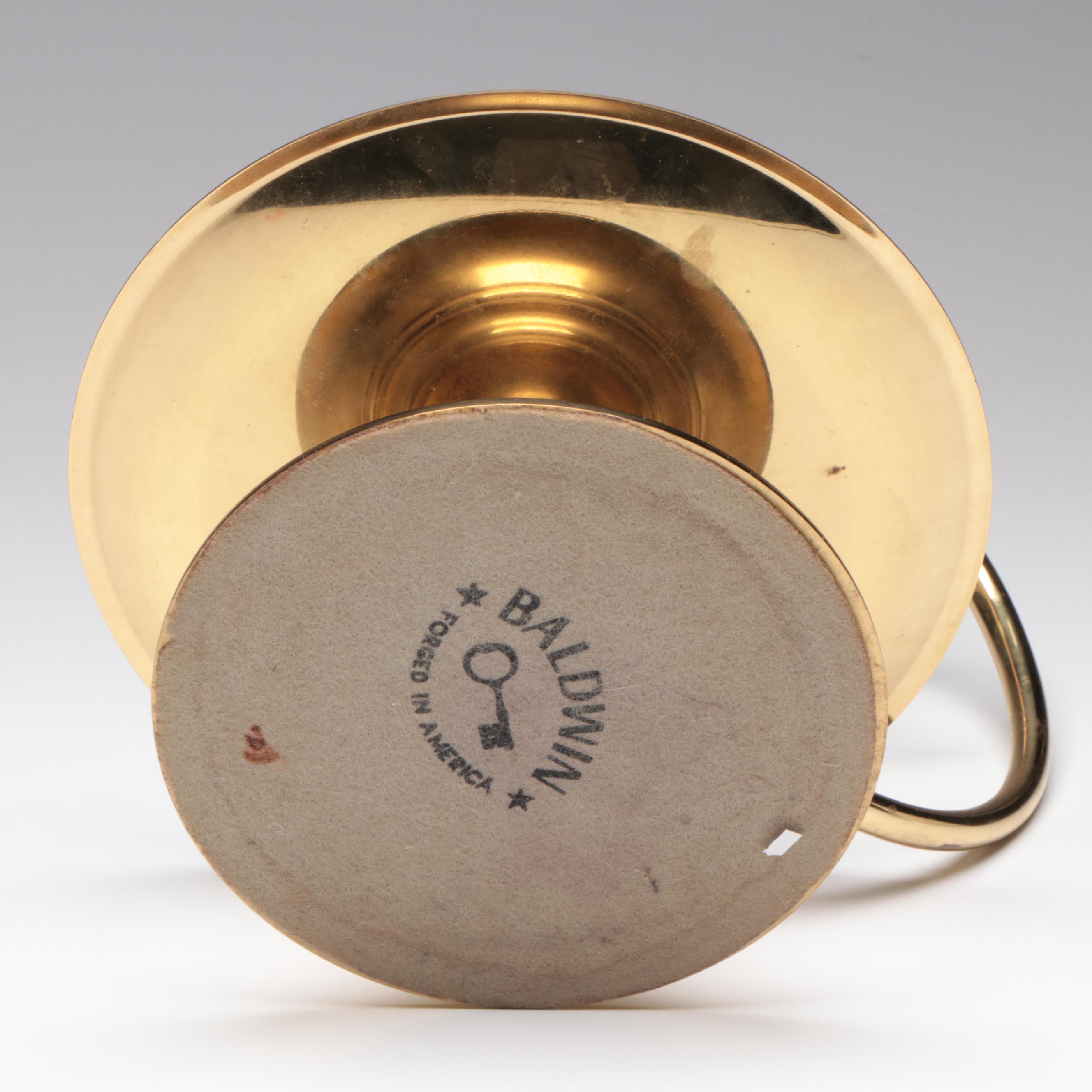 Baldwin Brass with Cut Glass Hurricane Candle Holder