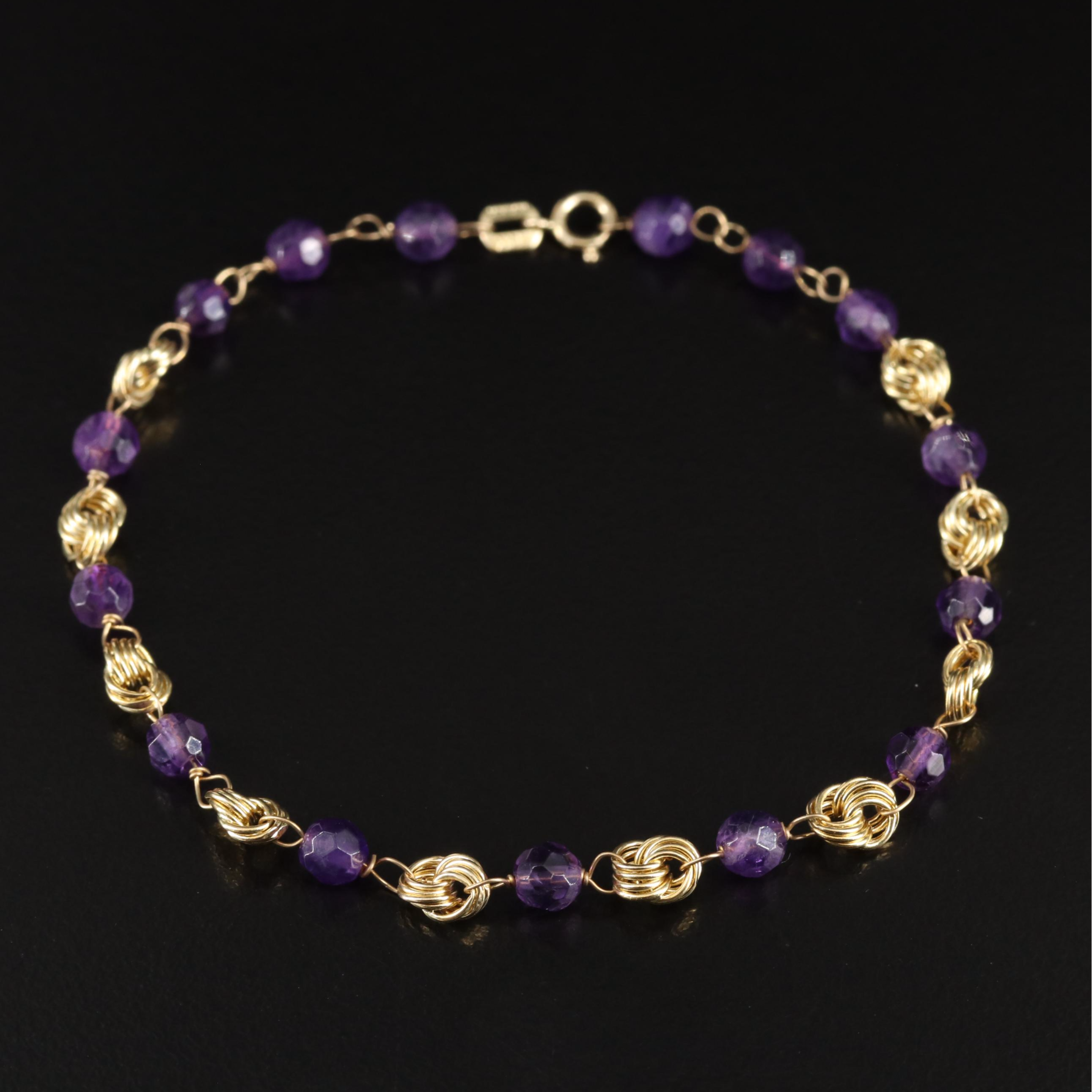 14K Amethyst Bracelet