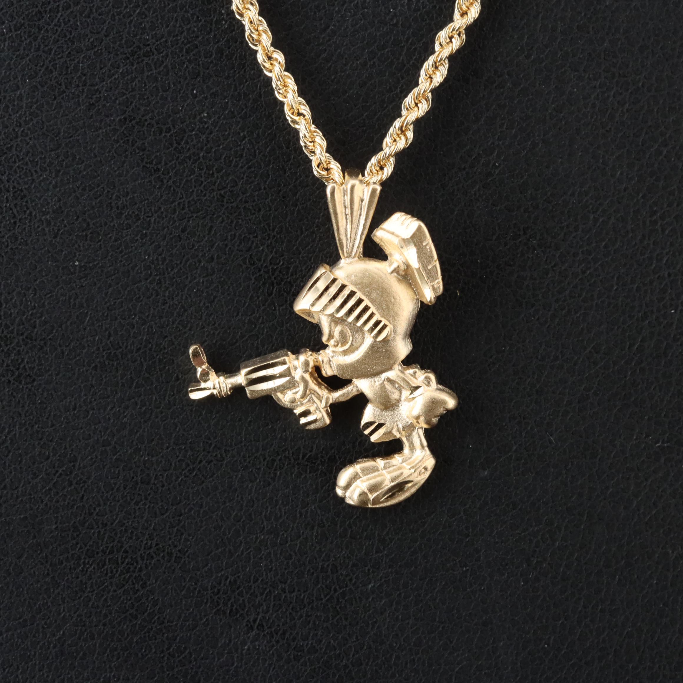 【Looney Tunes x King Ice】Marvin the Martianネックレス Marvin the Martian Necklace | Space Jam Jewelry | King Ice