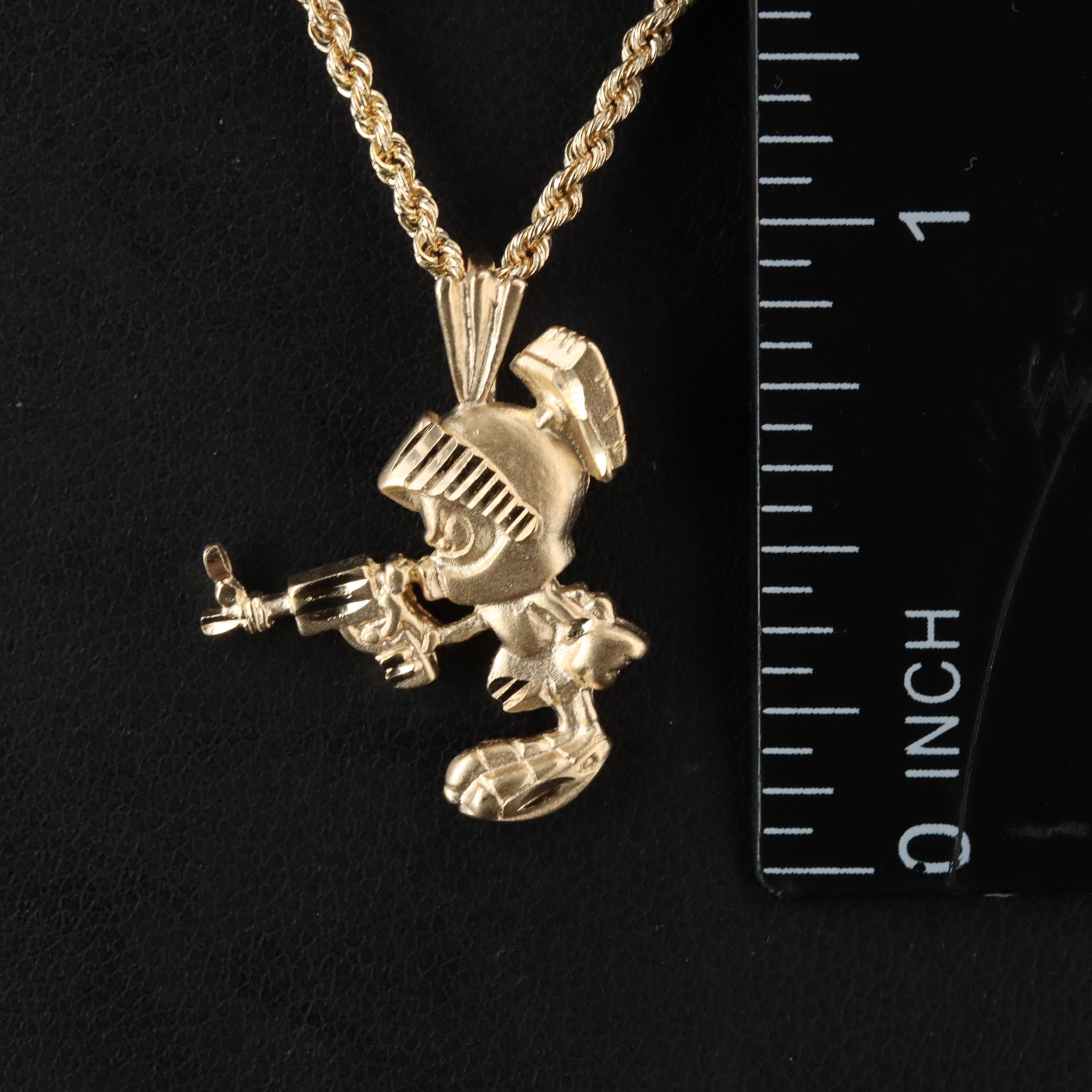 Looney Tunes Marvin the Martian 14K Pendant Necklace