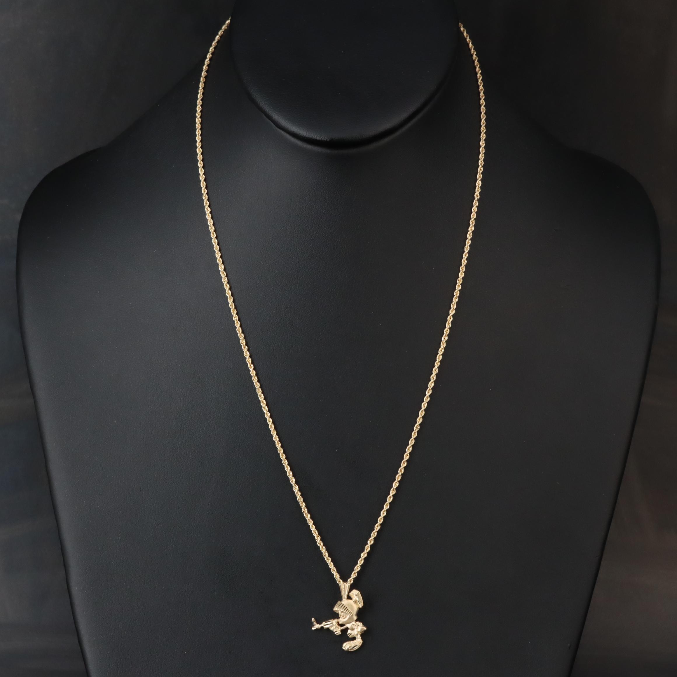 Looney Tunes Marvin the Martian 14K Pendant Necklace