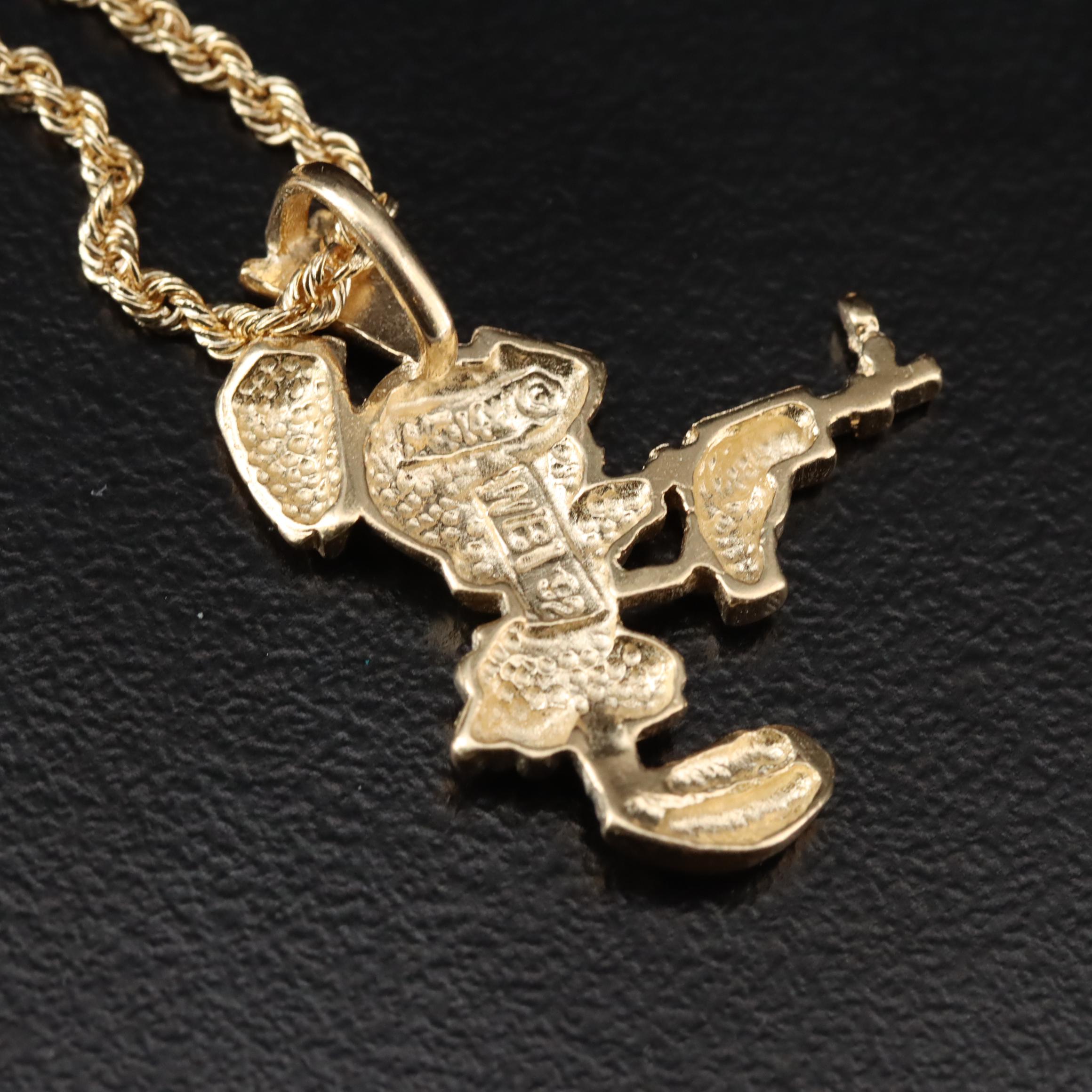 Looney Tunes Marvin the Martian 14K Pendant Necklace
