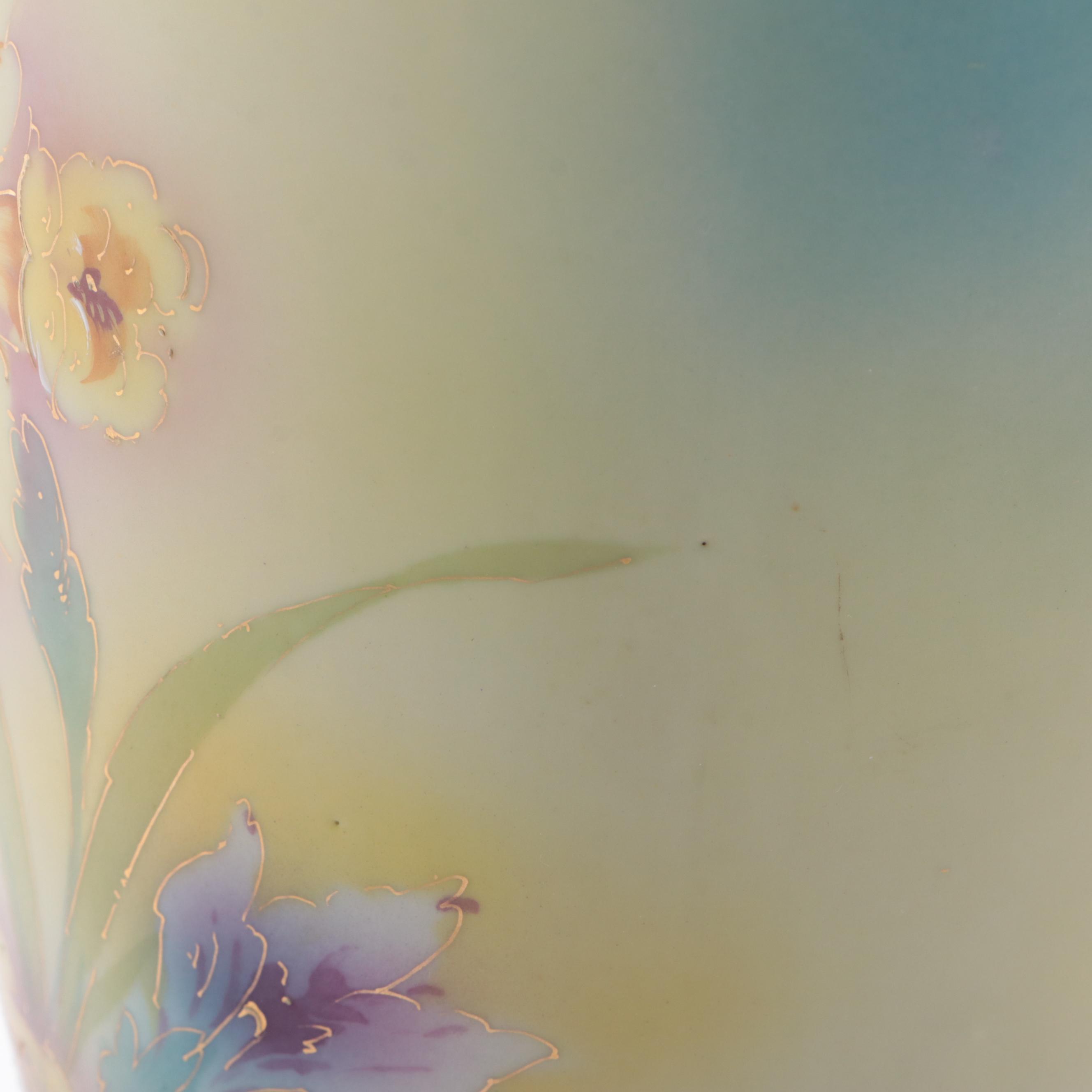 German Erdmann Schlegelmilch Hand-Painted Gilt Porcelain Ewer, Early 20th C.