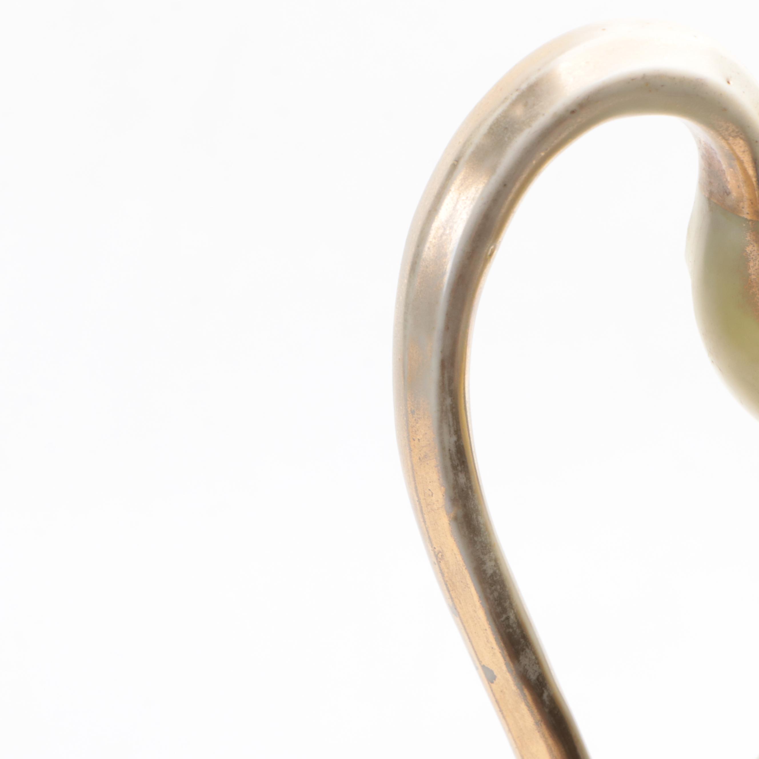 German Erdmann Schlegelmilch Hand-Painted Gilt Porcelain Ewer, Early 20th C.