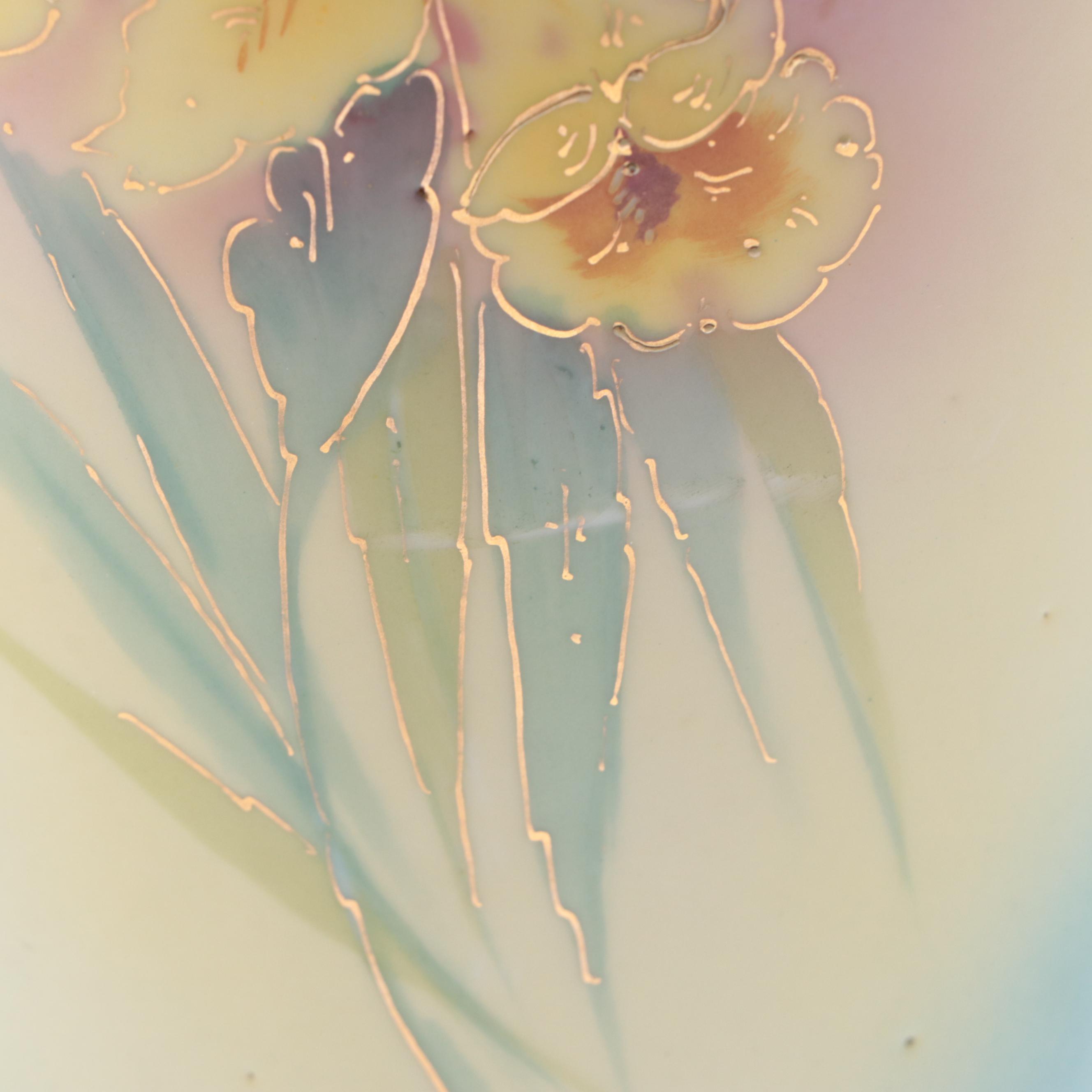 German Erdmann Schlegelmilch Hand-Painted Gilt Porcelain Ewer, Early 20th C.