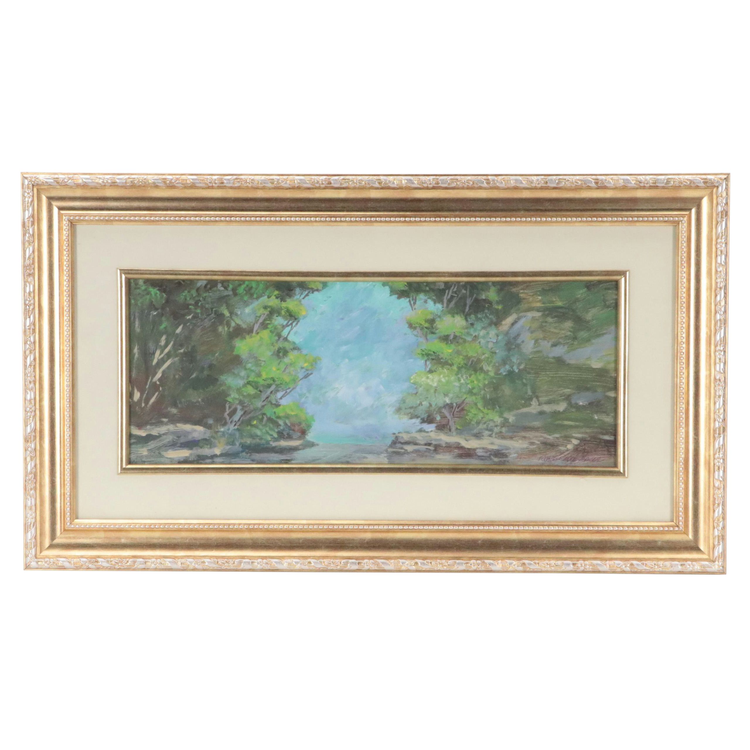 Robert Riddle Baker Landscape Acrylic Painting "The Clearing," 2022