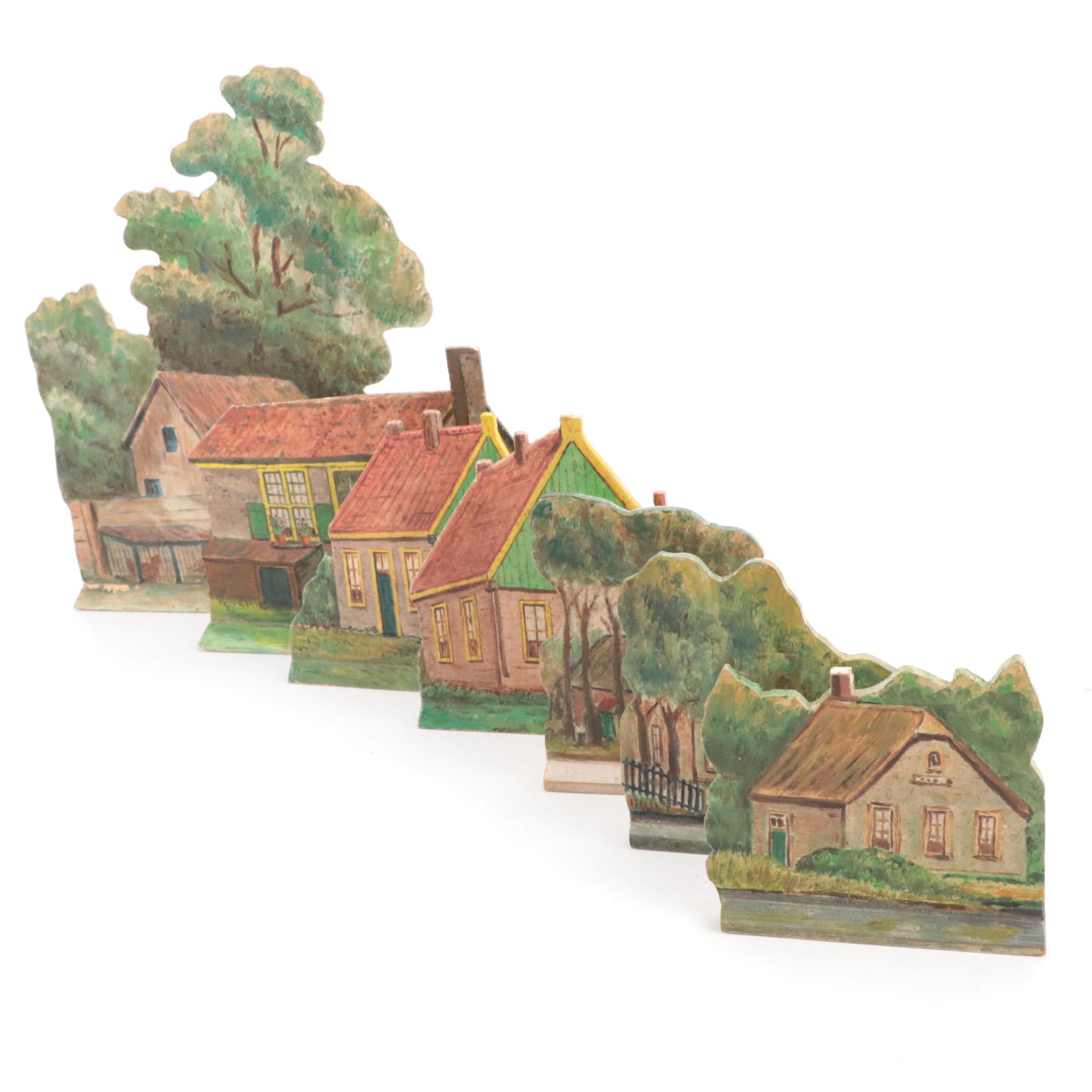 Canadian Neerlandia Hand-Painted Wood Village Figurines