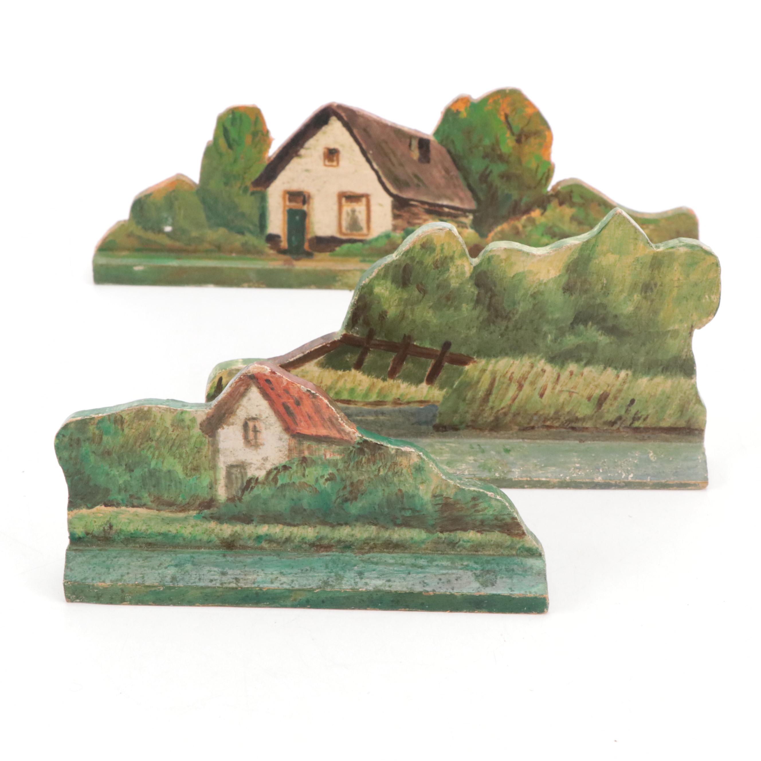 Canadian Neerlandia Hand-Painted Wood Village Figurines