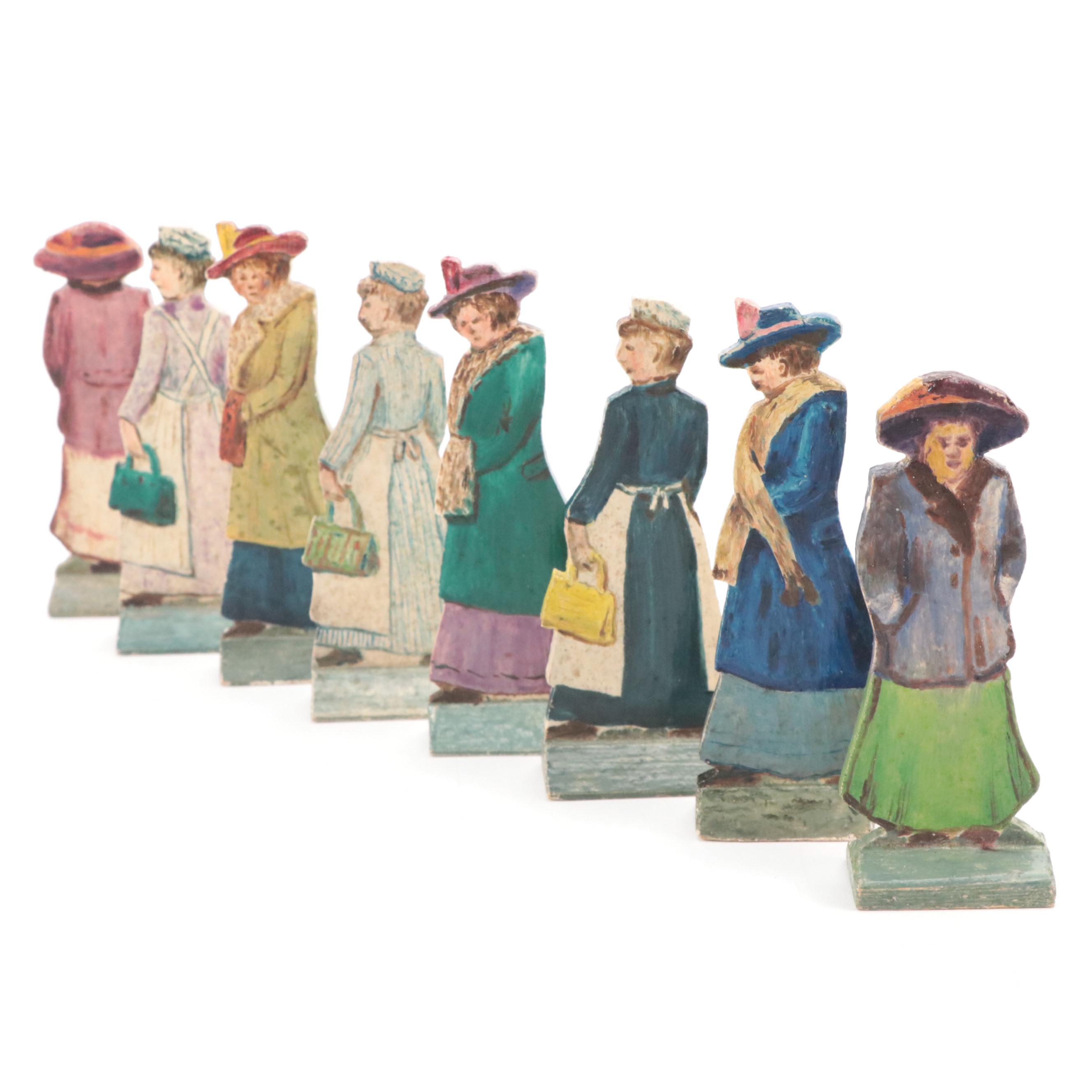 Canadian Neerlandia Hand-Painted Wood Village Figurines
