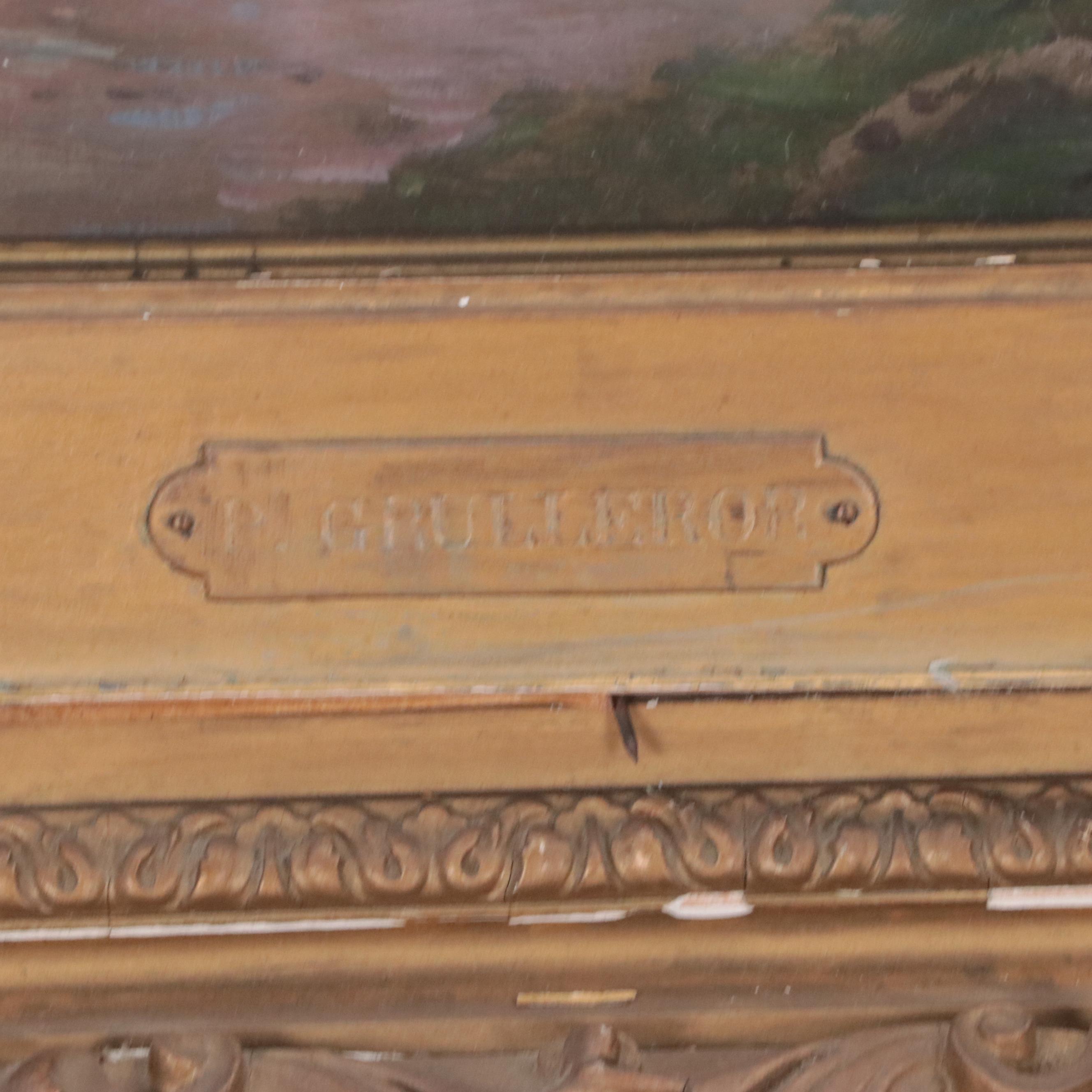 Paul Grolleron Oil Painting of French Mobile Guard, Late 19th Century