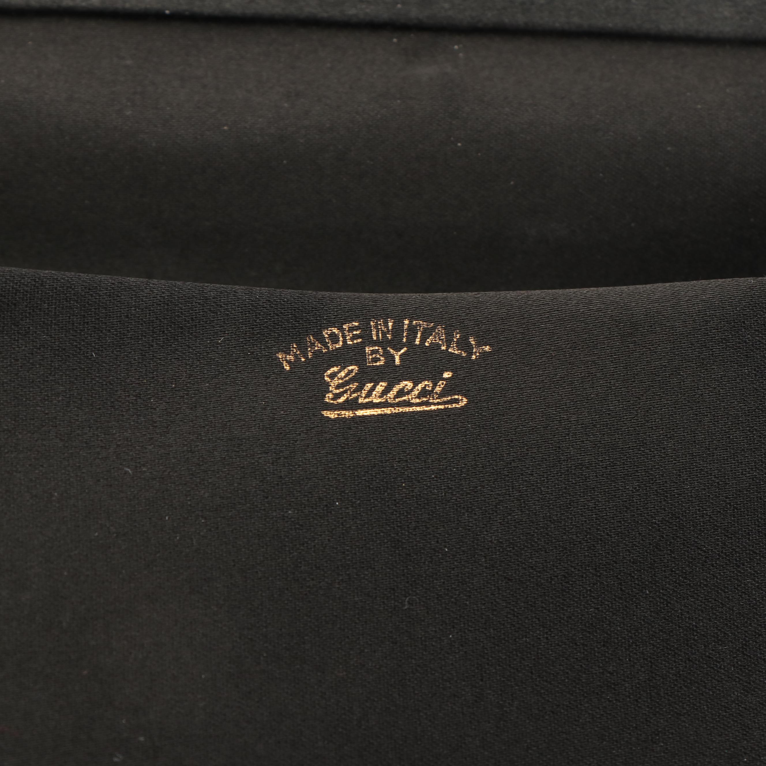 Gucci Black Velvet Frame Clutch, 1950s Vintage