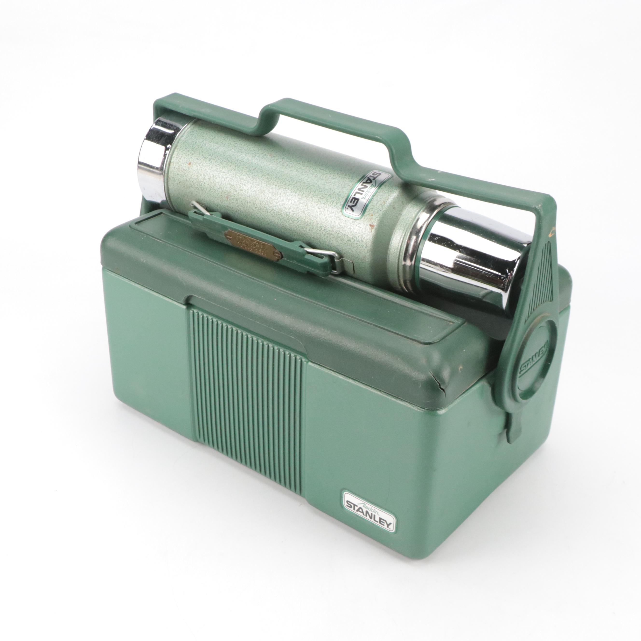 Stanley Aladdin 1 Qt. Stainless Steel Thermos and Lunch Box, Late 20th Century