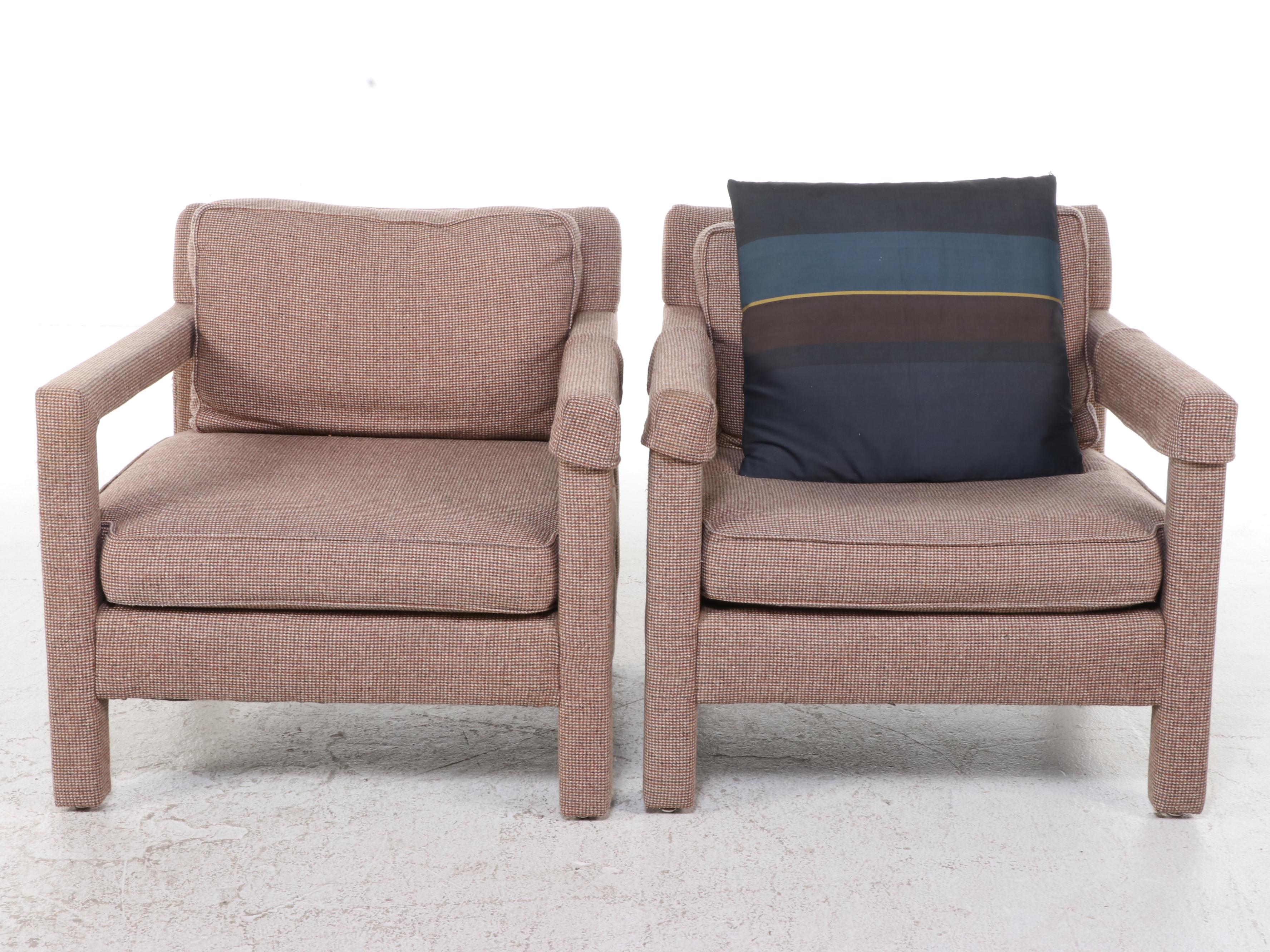 Pair of Bernhardt Flair Division Upholstered Armchairs