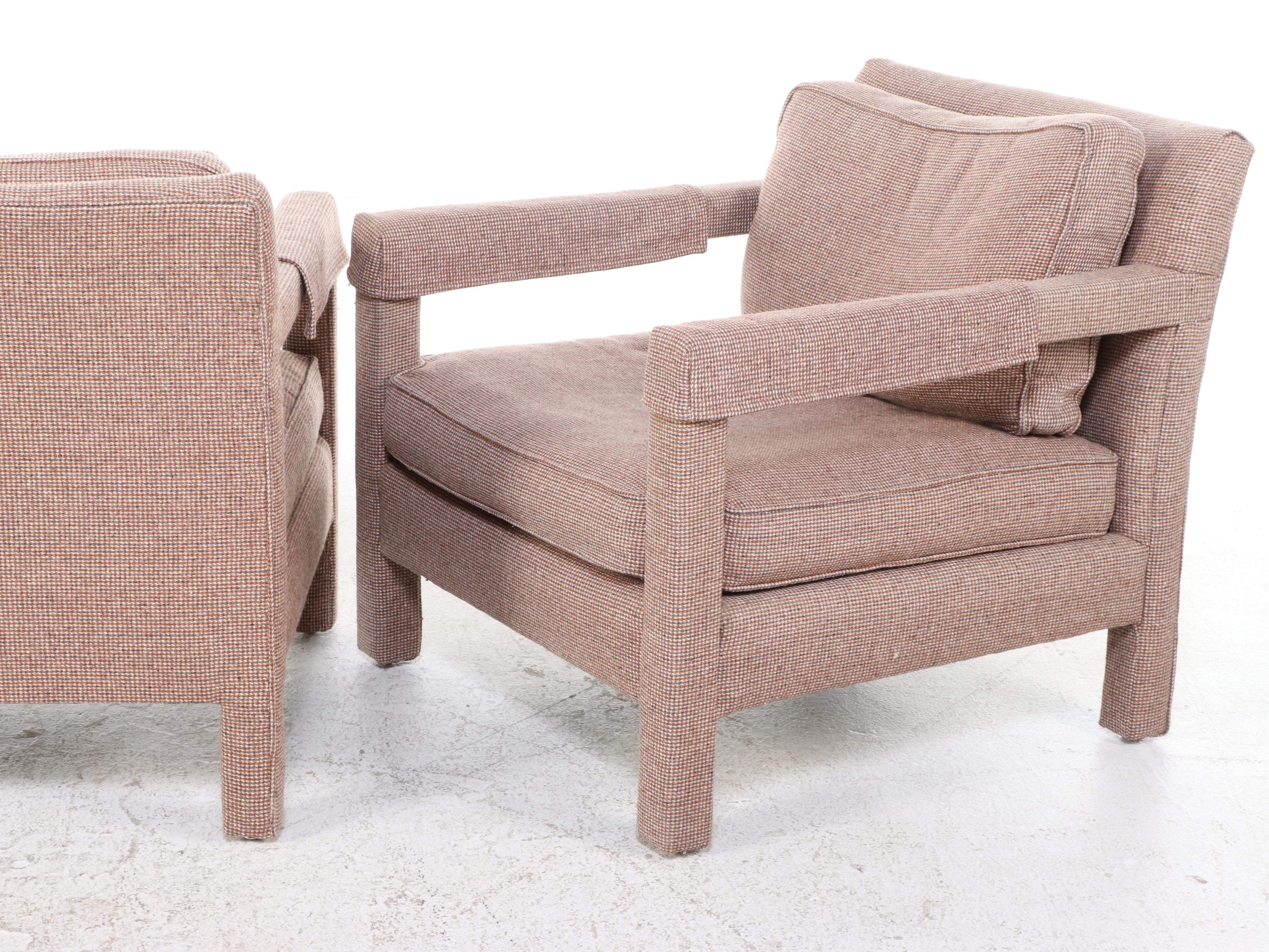 Pair of Bernhardt Flair Division Upholstered Armchairs