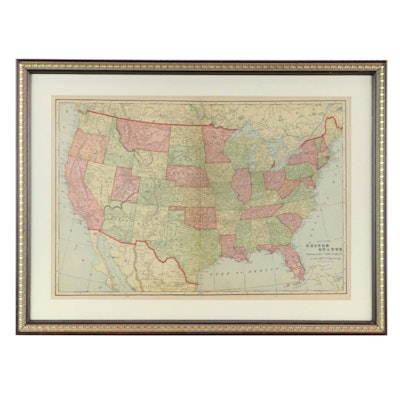 George Cram Wax Engraving "Map of the United States," 1903