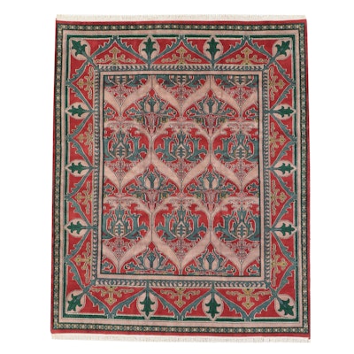 8' x 10'2 Hand-Knotted Turkish Kayseri Area Rug, Contemporary