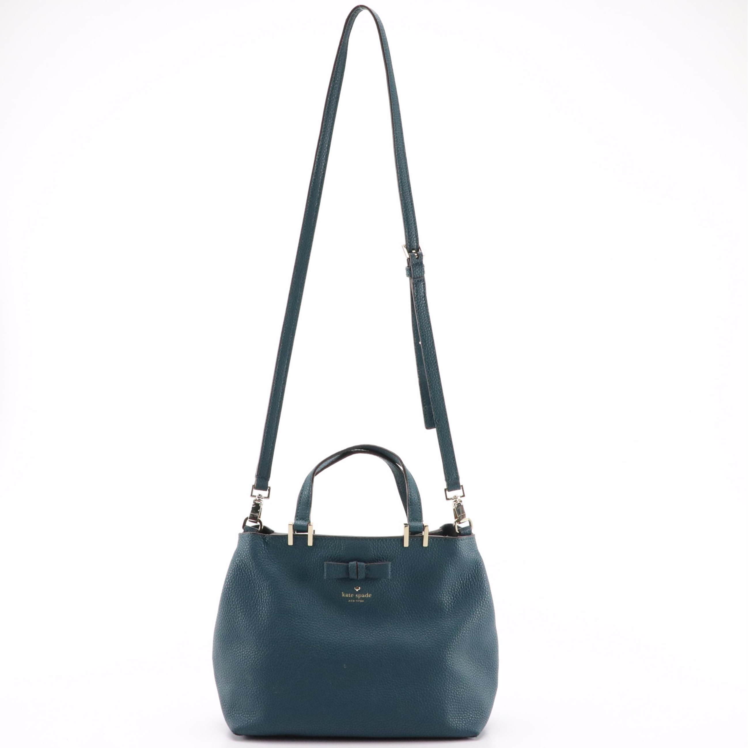 Coach Green Tri-Fold Buckle Wallet & Checkbook Cover, Kate Spade Two-Way Bow Bag