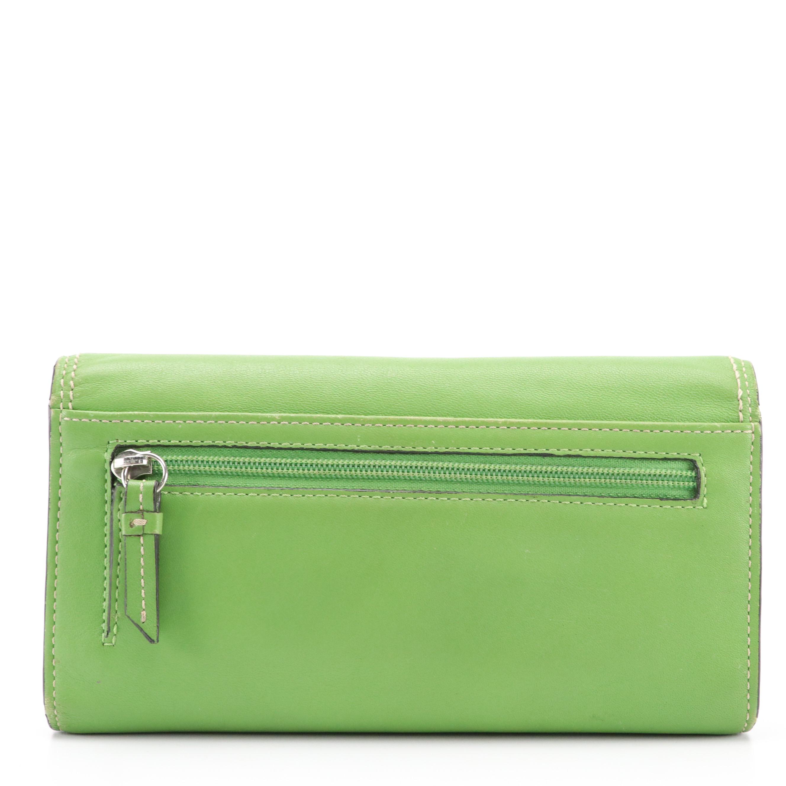 Coach Green Tri-Fold Buckle Wallet & Checkbook Cover, Kate Spade Two-Way Bow Bag