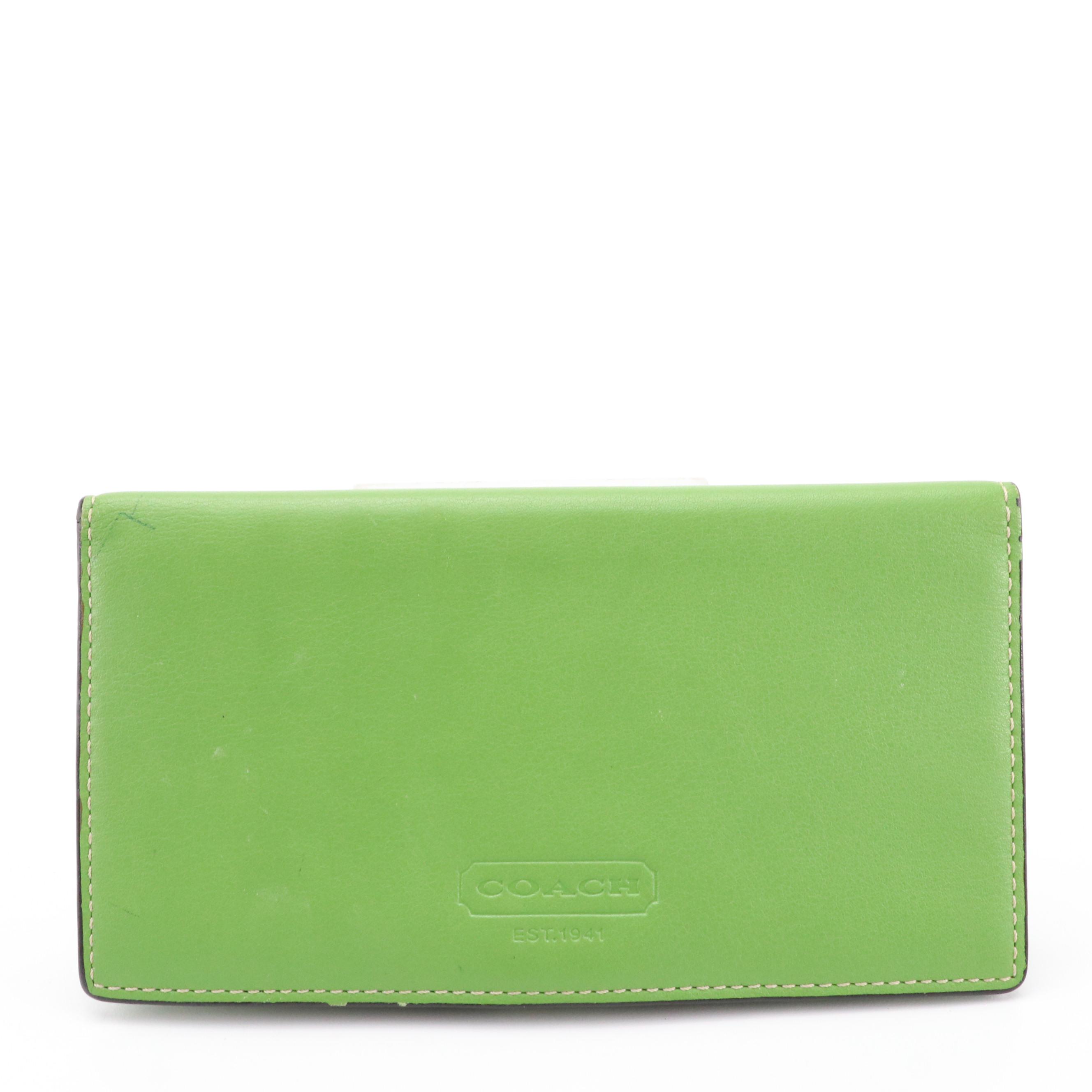 Coach Green Tri-Fold Buckle Wallet & Checkbook Cover, Kate Spade Two-Way Bow Bag