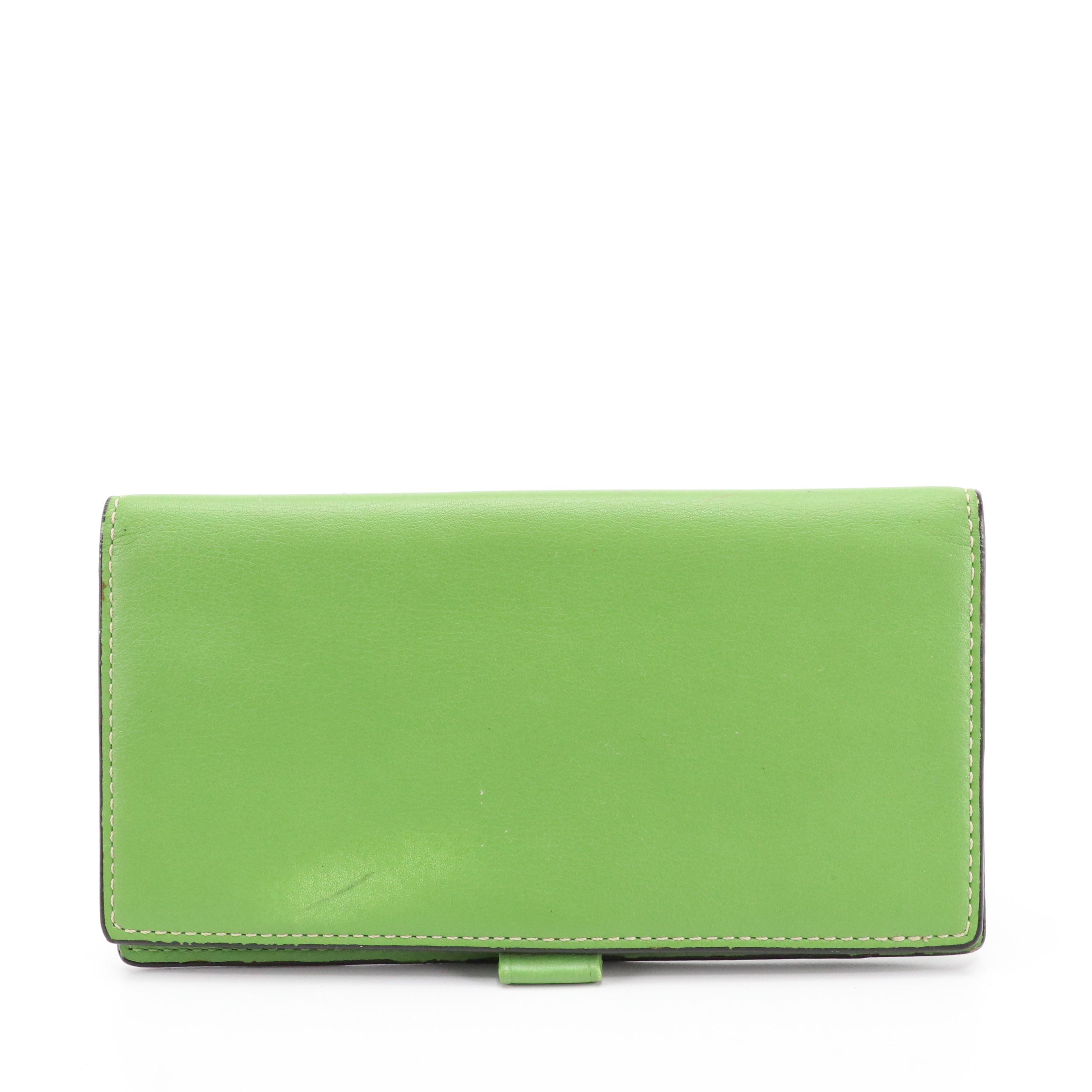 Coach Green Tri-Fold Buckle Wallet & Checkbook Cover, Kate Spade Two-Way Bow Bag